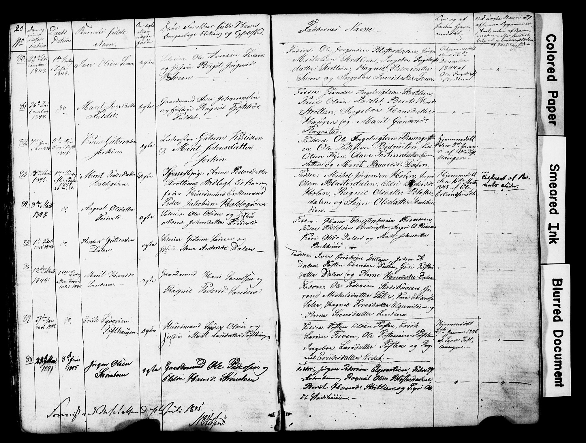 Lesja prestekontor, AV/SAH-PREST-068/H/Ha/Hab/L0014: Parish register (copy) no. 14, 1842-1856, p. 20-21