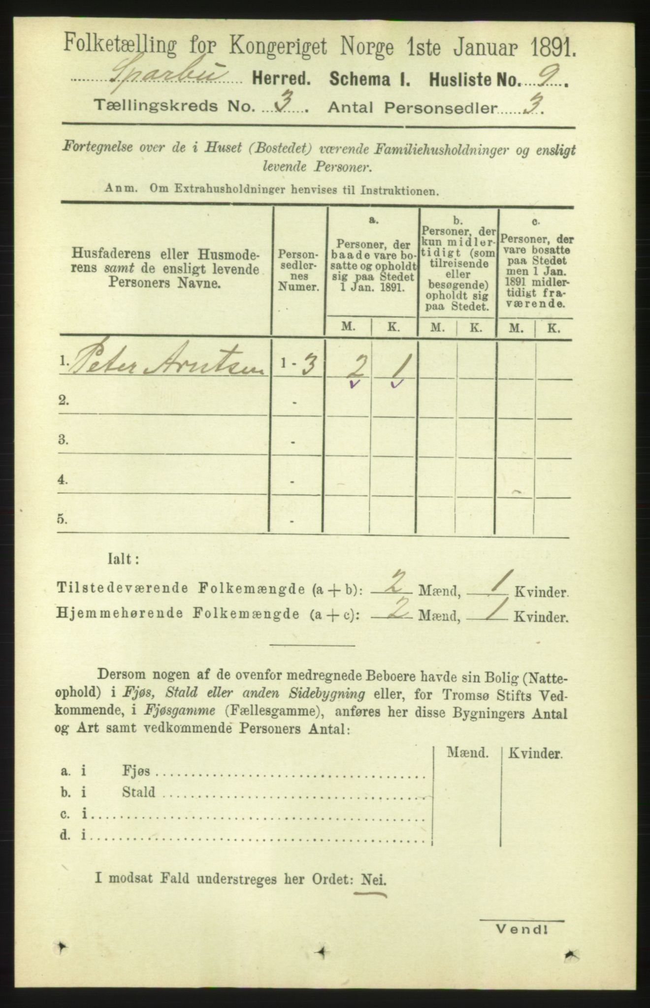 RA, 1891 census for 1731 Sparbu, 1891, p. 804