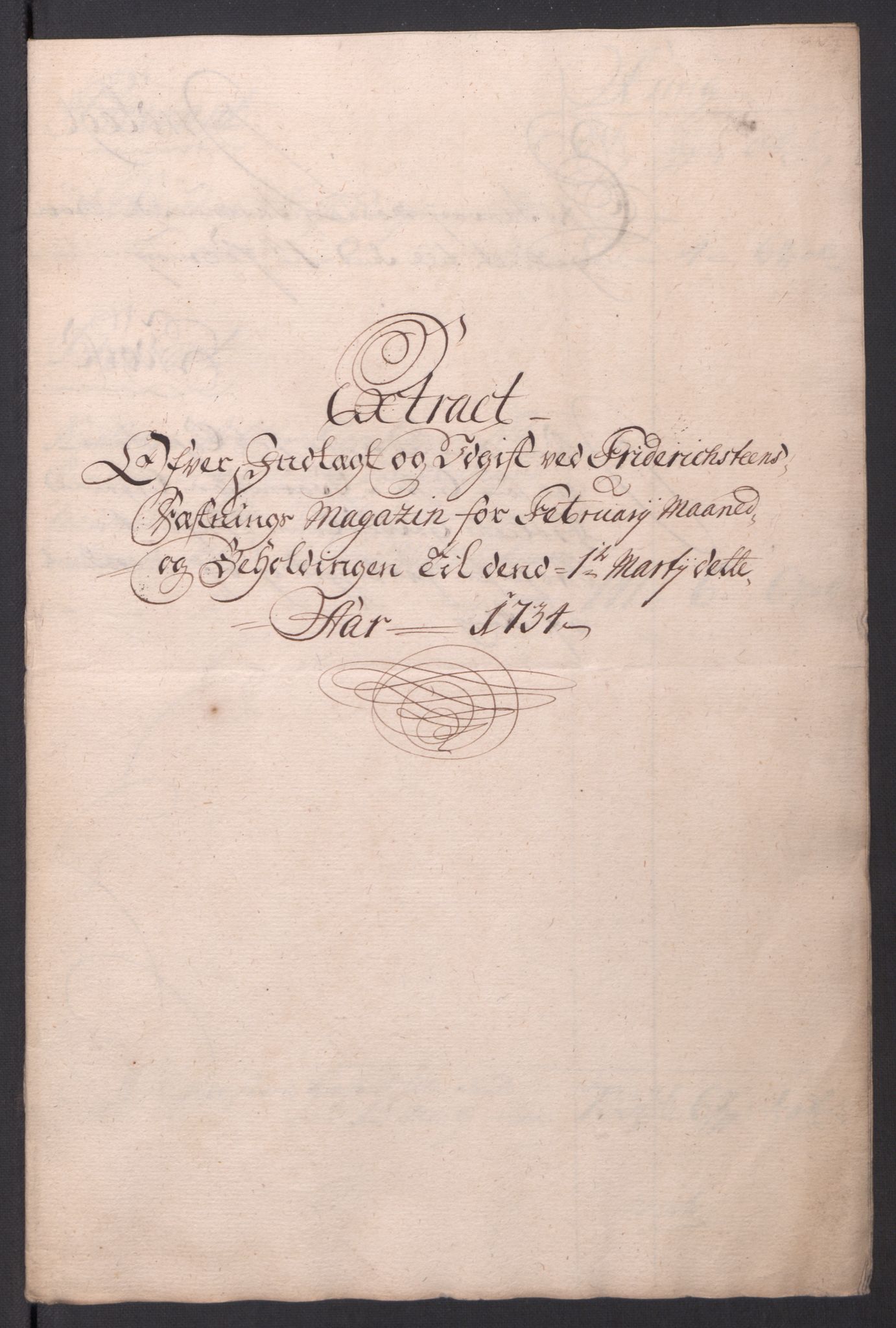 Kommanderende general (KG I) med Det norske krigsdirektorium, RA/EA-5419/D/L0154: Fredriksten festning: Brev, inventarfortegnelser og regnskapsekstrakter, 1730-1739, p. 225