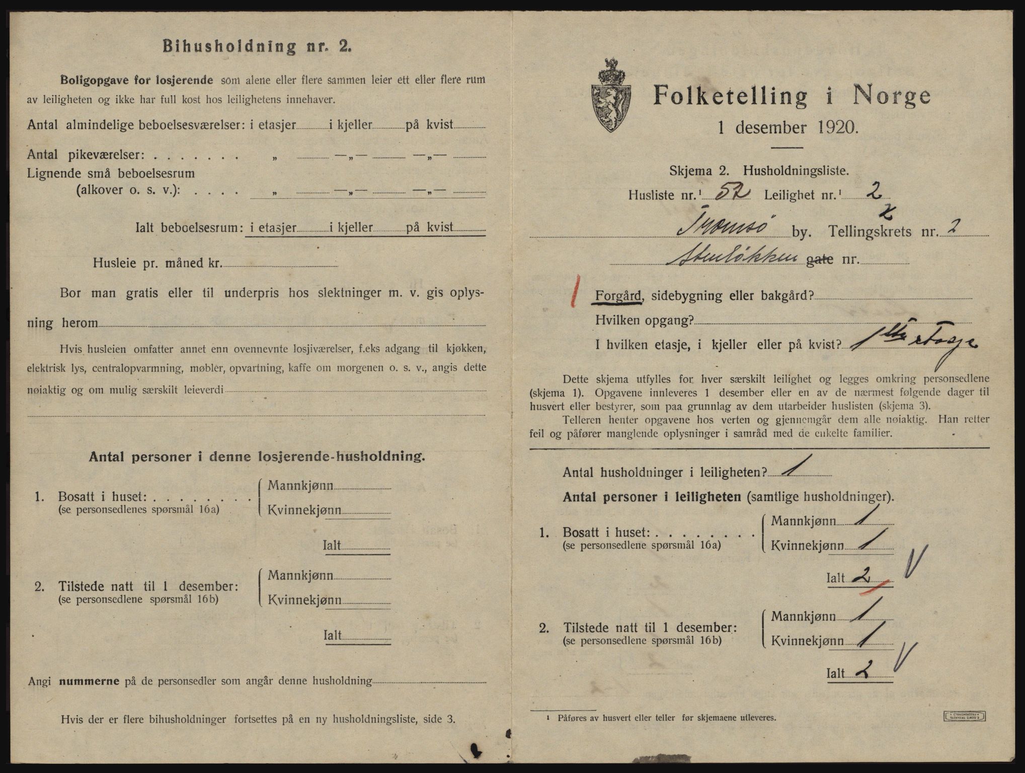 SATØ, 1920 census for Tromsø, 1920, p. 2963