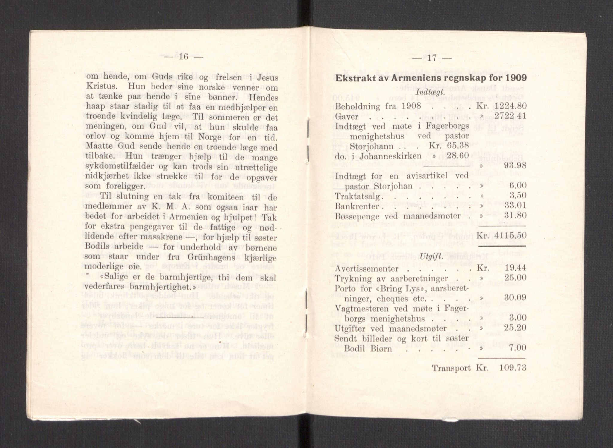 Kvinnelige Misjonsarbeidere, AV/RA-PA-0699/F/Fa/L0001/0007: -- / Årsmeldinger, trykte, 1906-1915