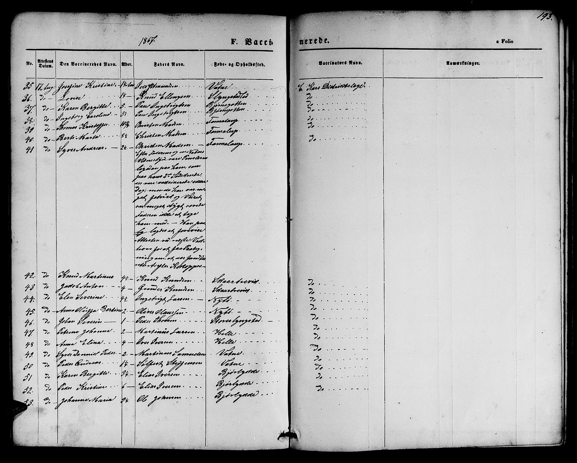 Ministerialprotokoller, klokkerbøker og fødselsregistre - Møre og Romsdal, AV/SAT-A-1454/525/L0375: Parish register (copy) no. 525C01, 1865-1879, p. 193