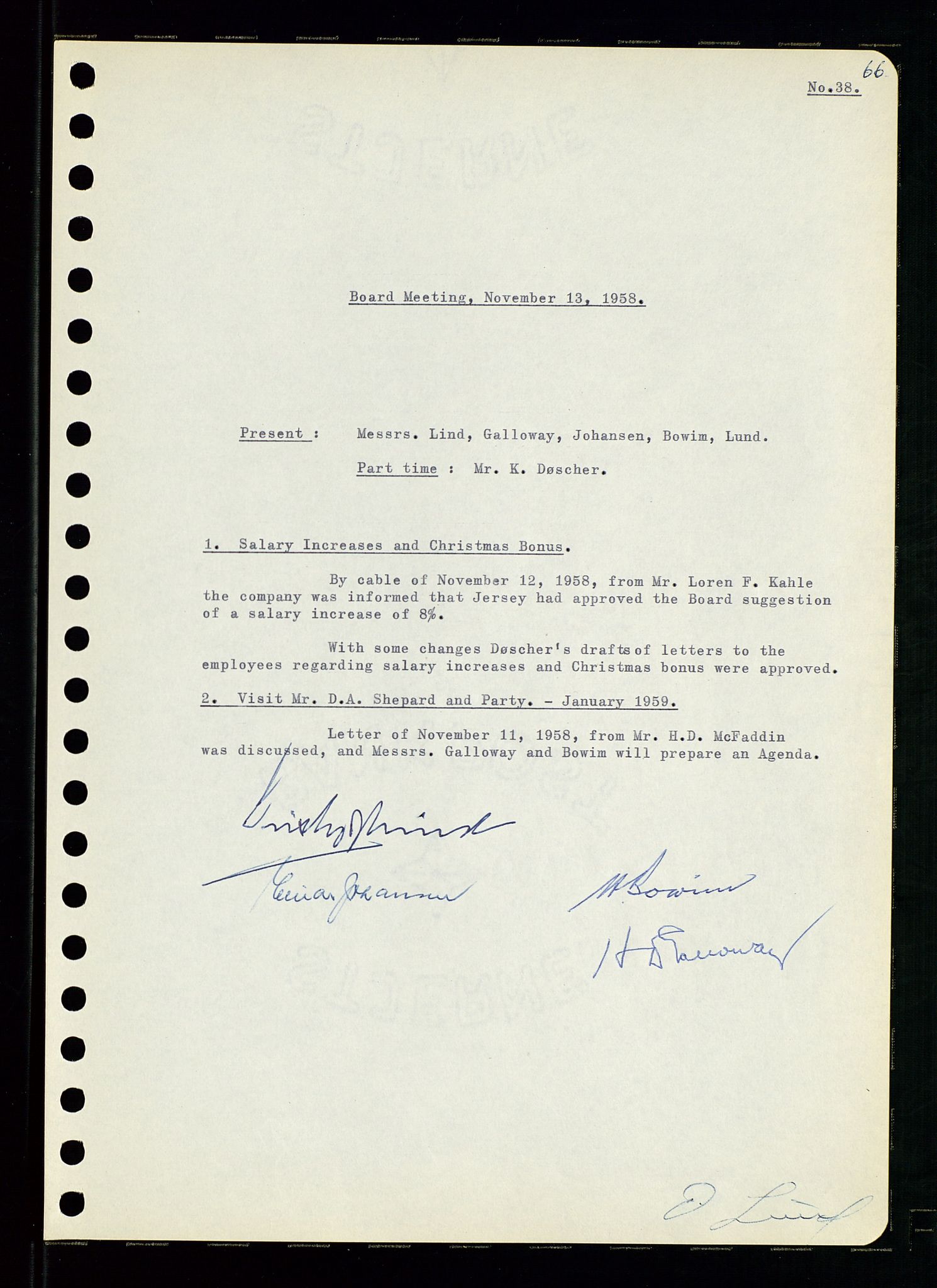 Pa 0982 - Esso Norge A/S, AV/SAST-A-100448/A/Aa/L0001/0001: Den administrerende direksjon Board minutes (styrereferater) / Den administrerende direksjon Board minutes (styrereferater), 1958-1959, p. 66