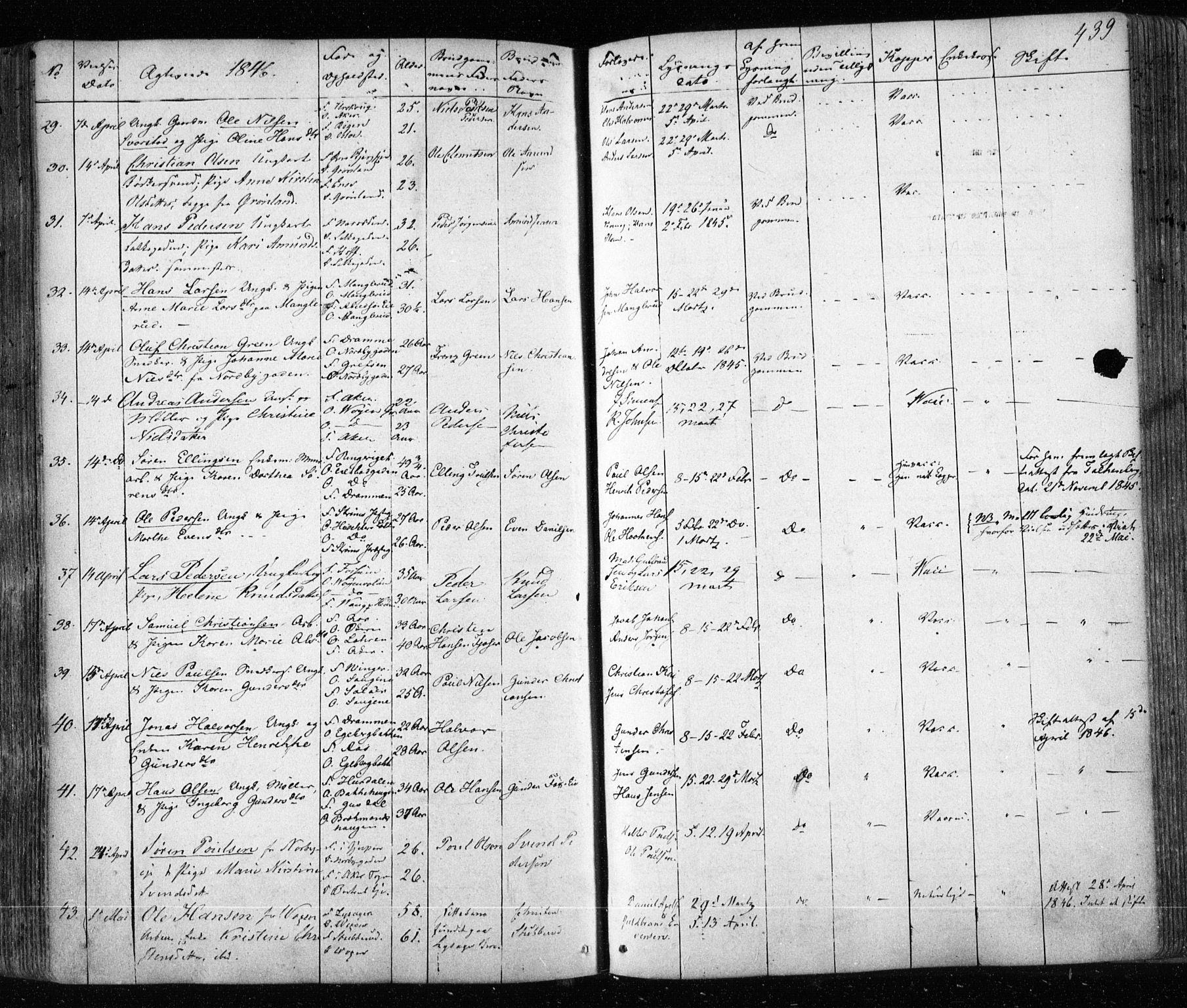 Aker prestekontor kirkebøker, AV/SAO-A-10861/F/L0019: Parish register (official) no. 19, 1842-1852, p. 439