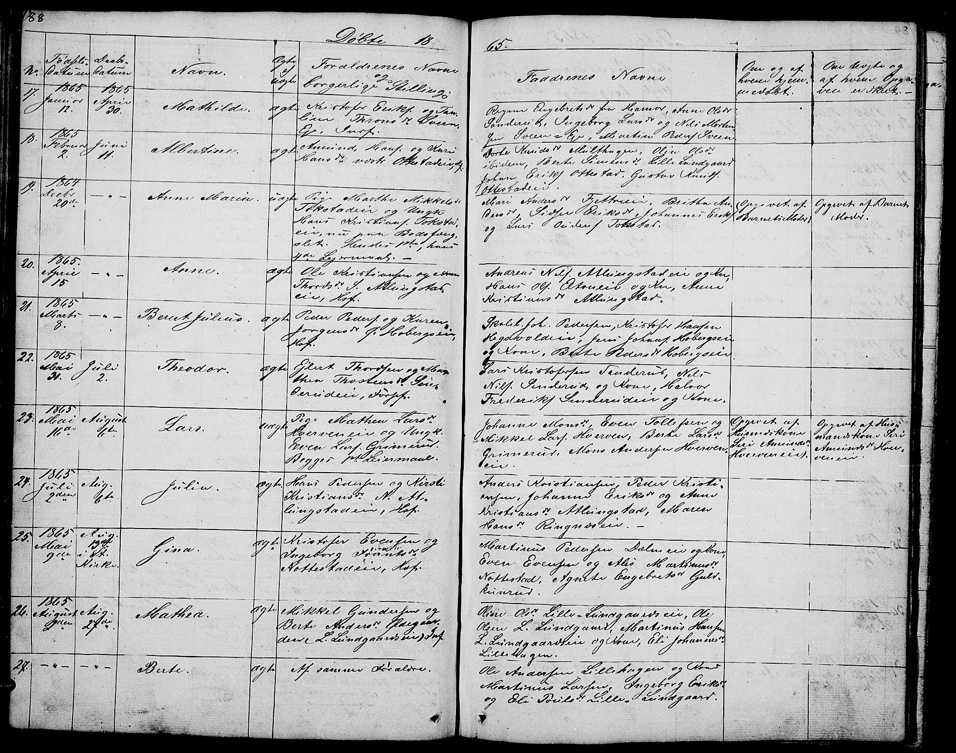 Stange prestekontor, AV/SAH-PREST-002/L/L0002: Parish register (copy) no. 2, 1838-1879, p. 88