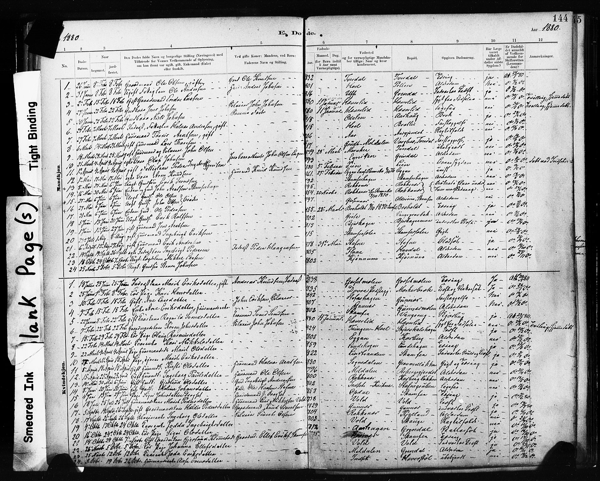 Ministerialprotokoller, klokkerbøker og fødselsregistre - Sør-Trøndelag, AV/SAT-A-1456/674/L0871: Parish register (official) no. 674A03, 1880-1896, p. 144