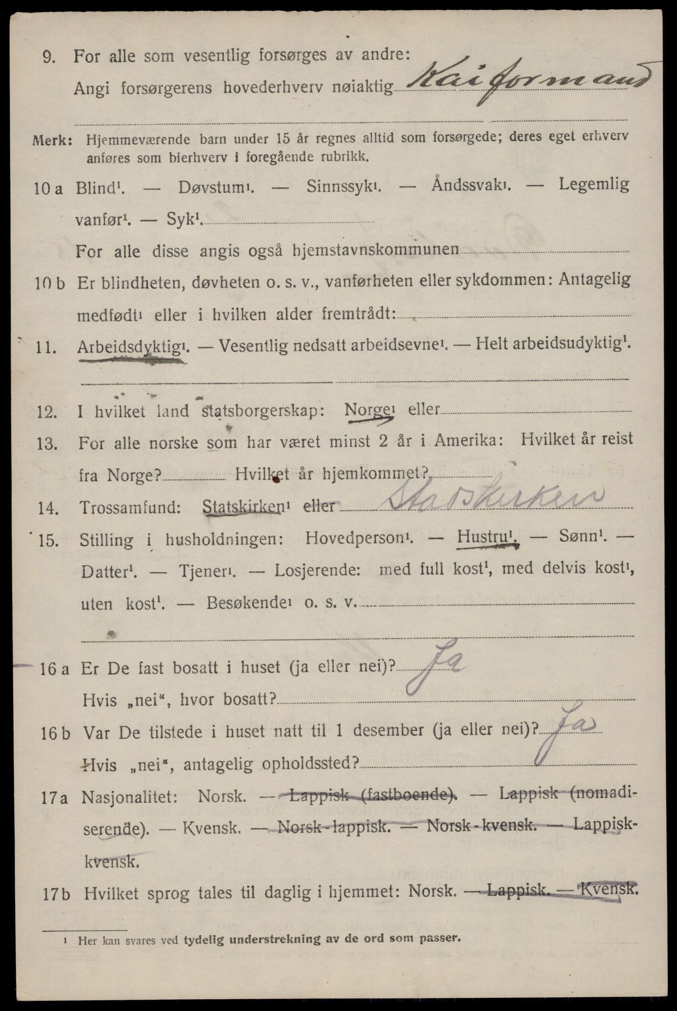 SAT, 1920 census for Dverberg, 1920, p. 11547