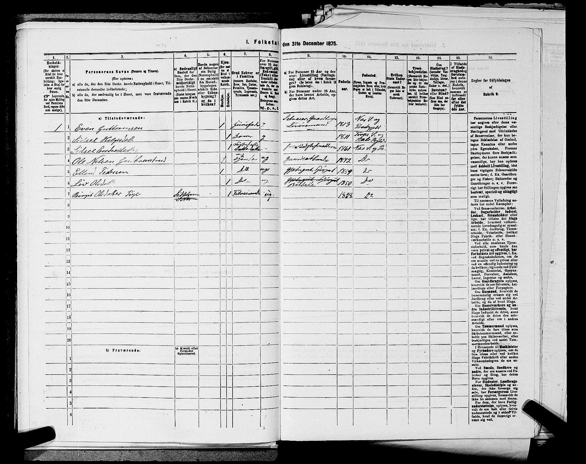 SAKO, 1875 census for 0616P Nes, 1875, p. 268