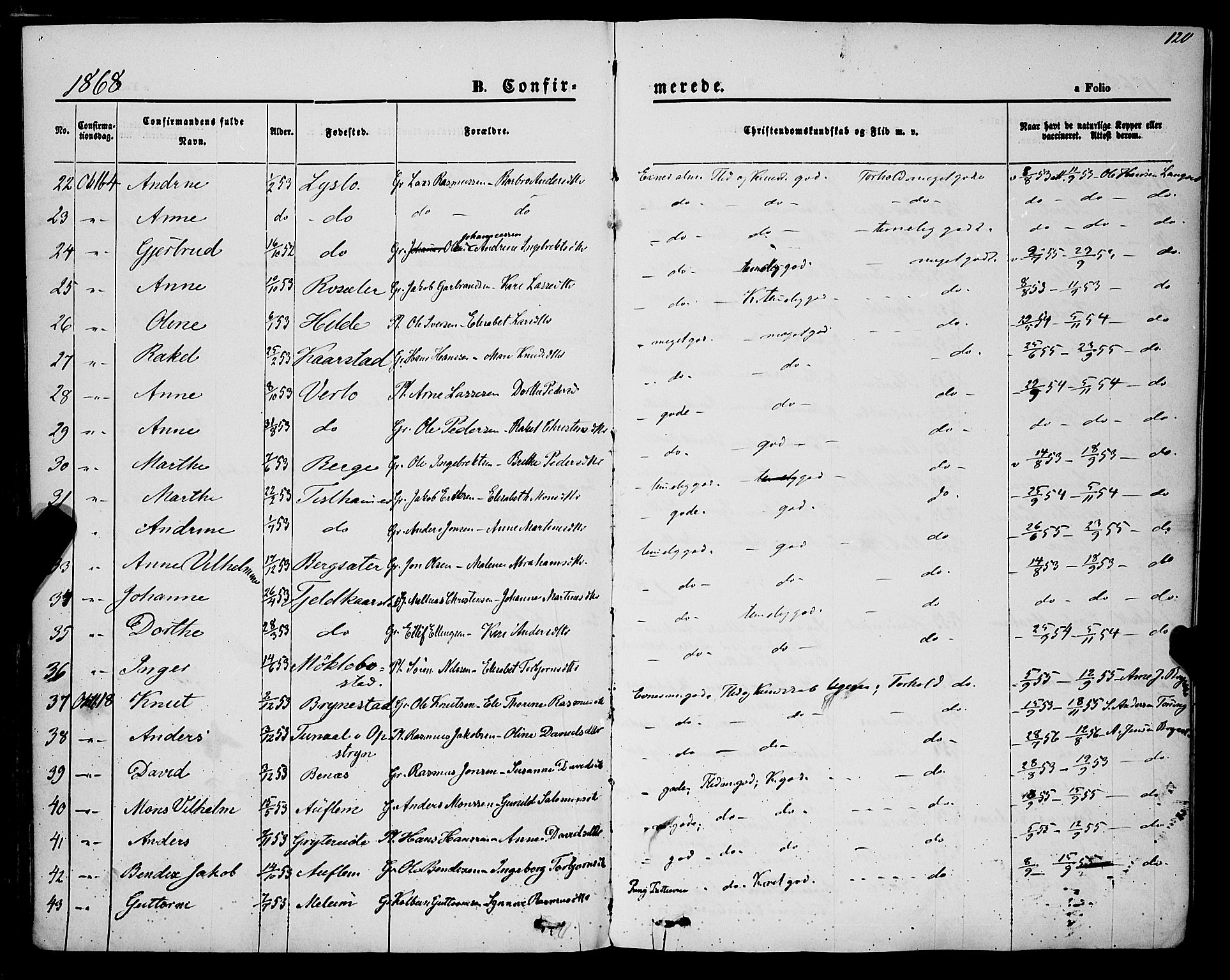 Innvik sokneprestembete, AV/SAB-A-80501: Parish register (official) no. A 6, 1865-1878, p. 120