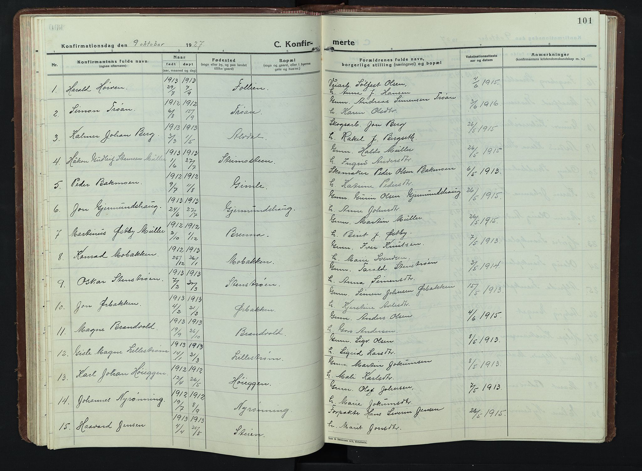 Alvdal prestekontor, AV/SAH-PREST-060/H/Ha/Hab/L0007: Parish register (copy) no. 7, 1924-1945, p. 101