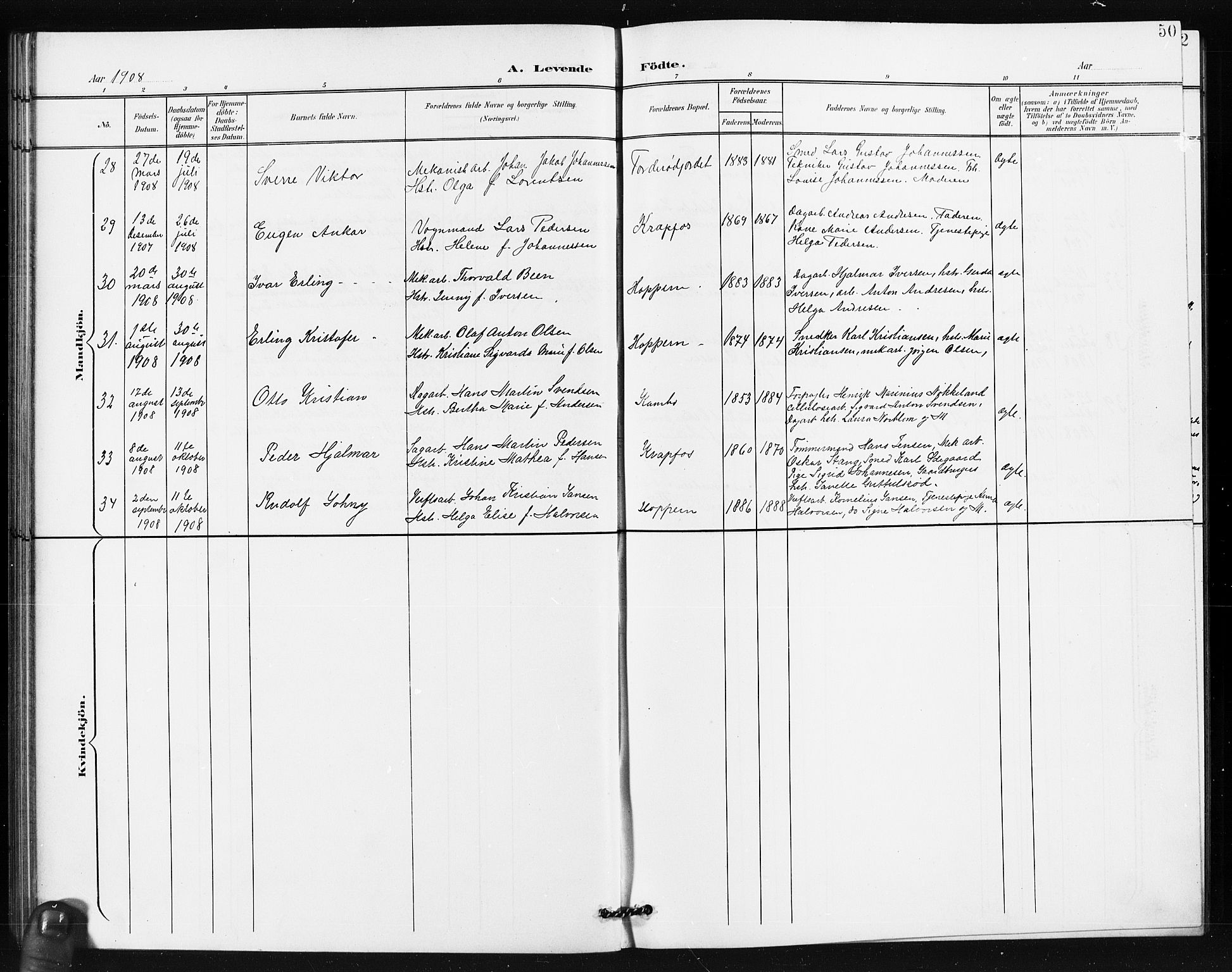 Moss prestekontor Kirkebøker, SAO/A-2003/G/Gb/L0002: Parish register (copy) no. II 2, 1900-1910, p. 50