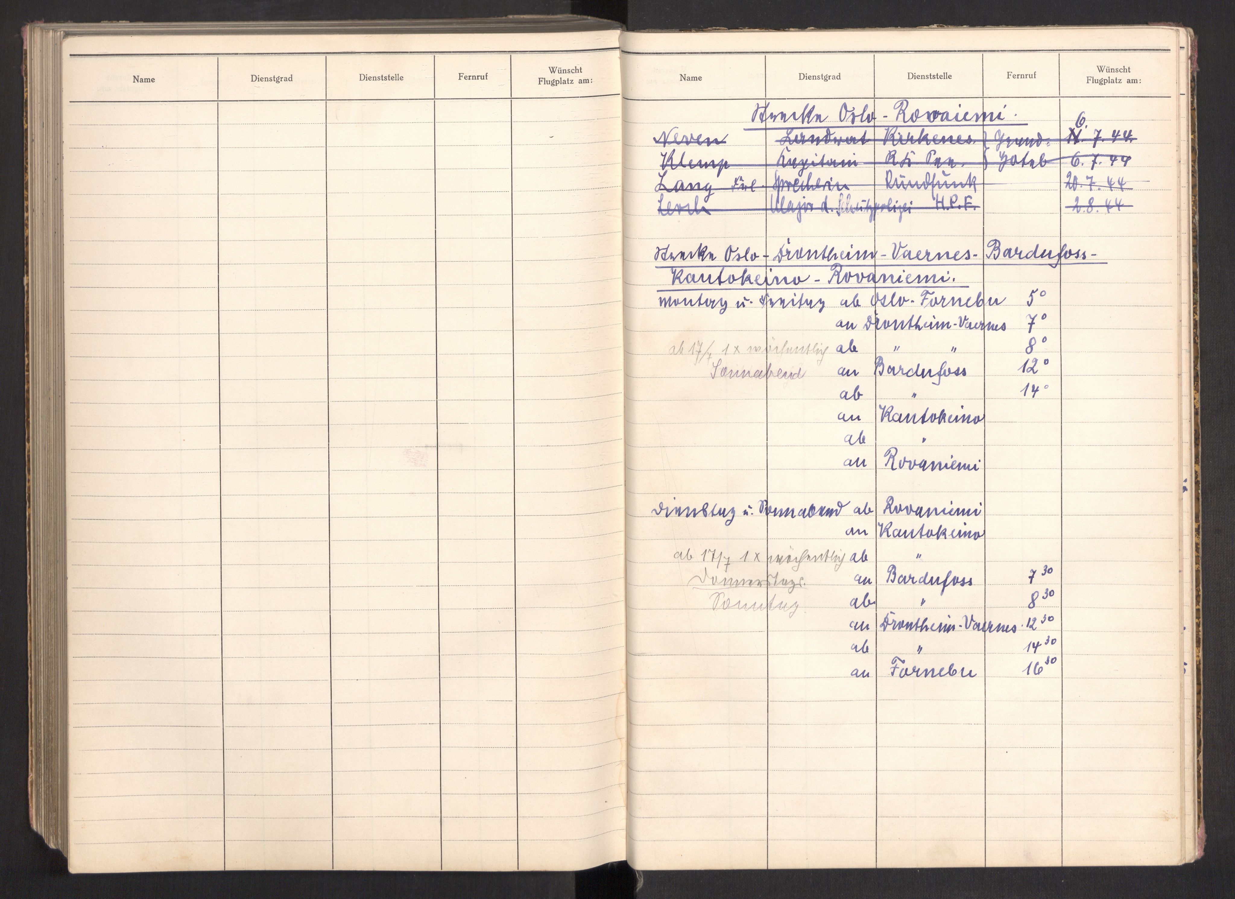 Tyske arkiver, Reichskommissariat, AV/RA-RAFA-2174/E/Eb/Ebb/L0013: Sivile tyske flygninger mellom Norge og Tyskland, 1941-1945