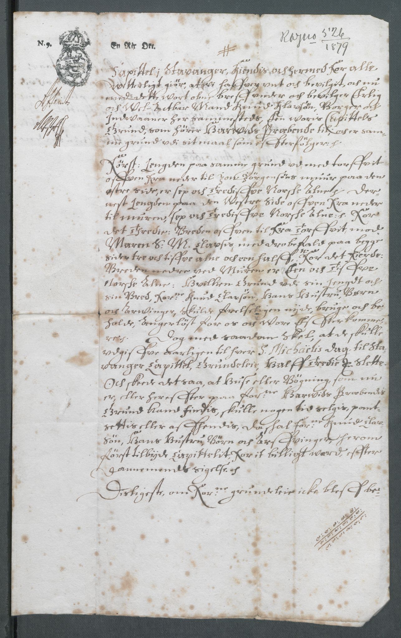 Riksarkivets diplomsamling, AV/RA-EA-5965/F02/L0171: Dokumenter, 1667-1670, p. 100