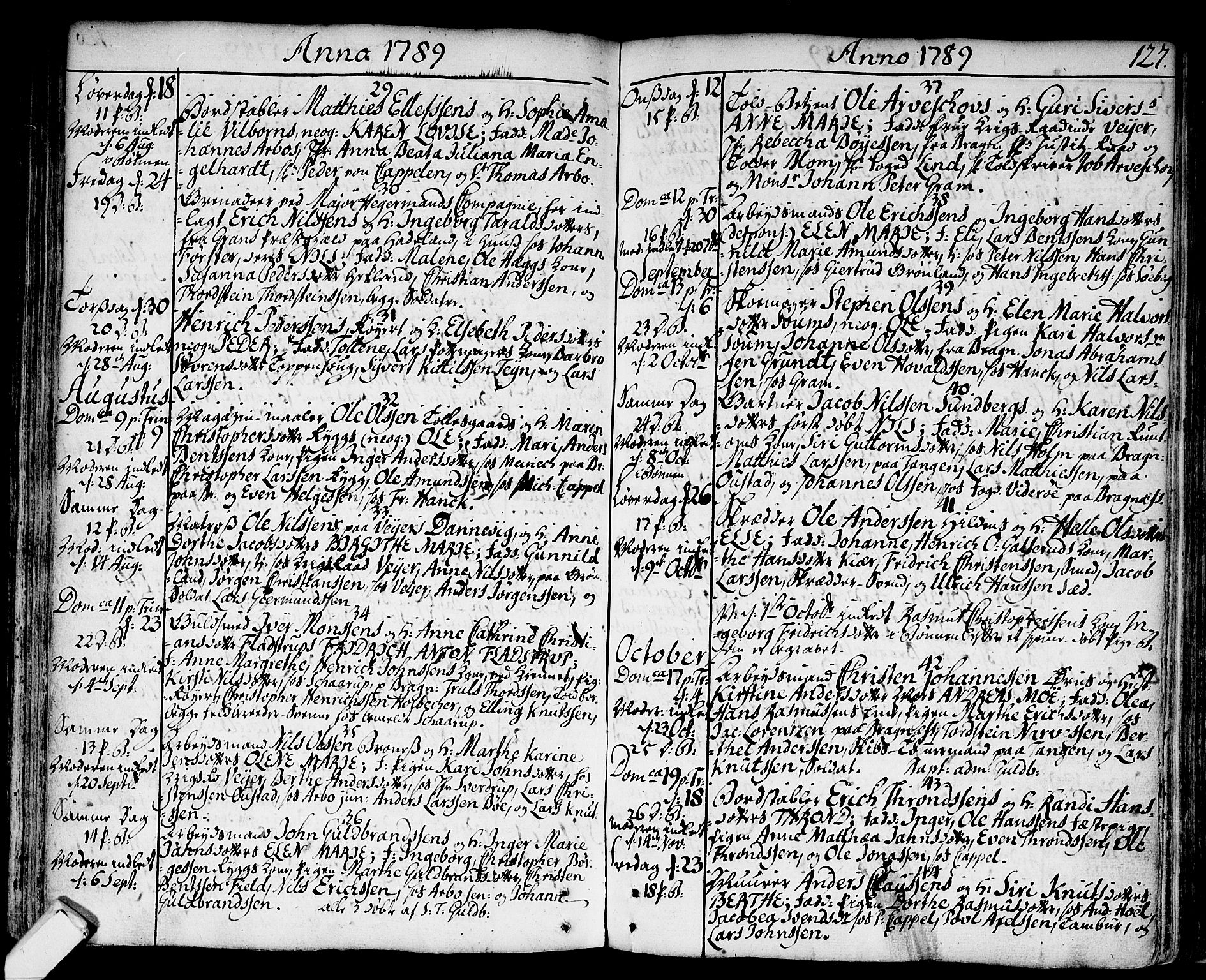 Strømsø kirkebøker, AV/SAKO-A-246/F/Fa/L0009: Parish register (official) no. I 9, 1752-1791, p. 127