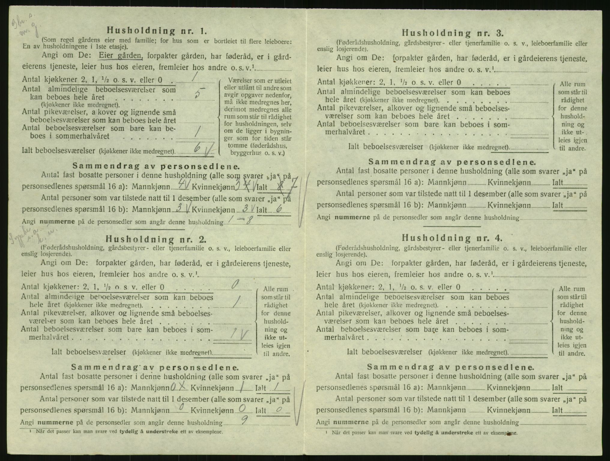 SAK, 1920 census for Iveland, 1920, p. 332