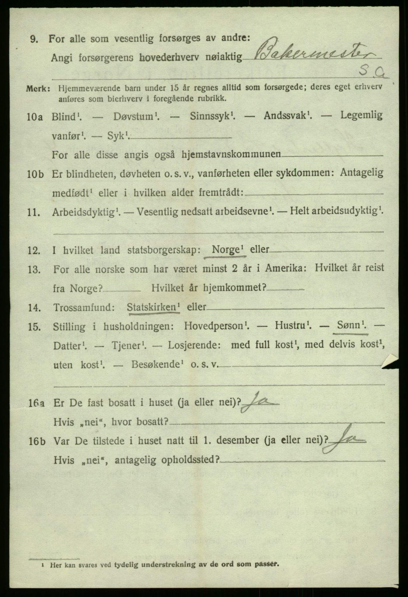 SAB, 1920 census for Hyllestad, 1920, p. 2357