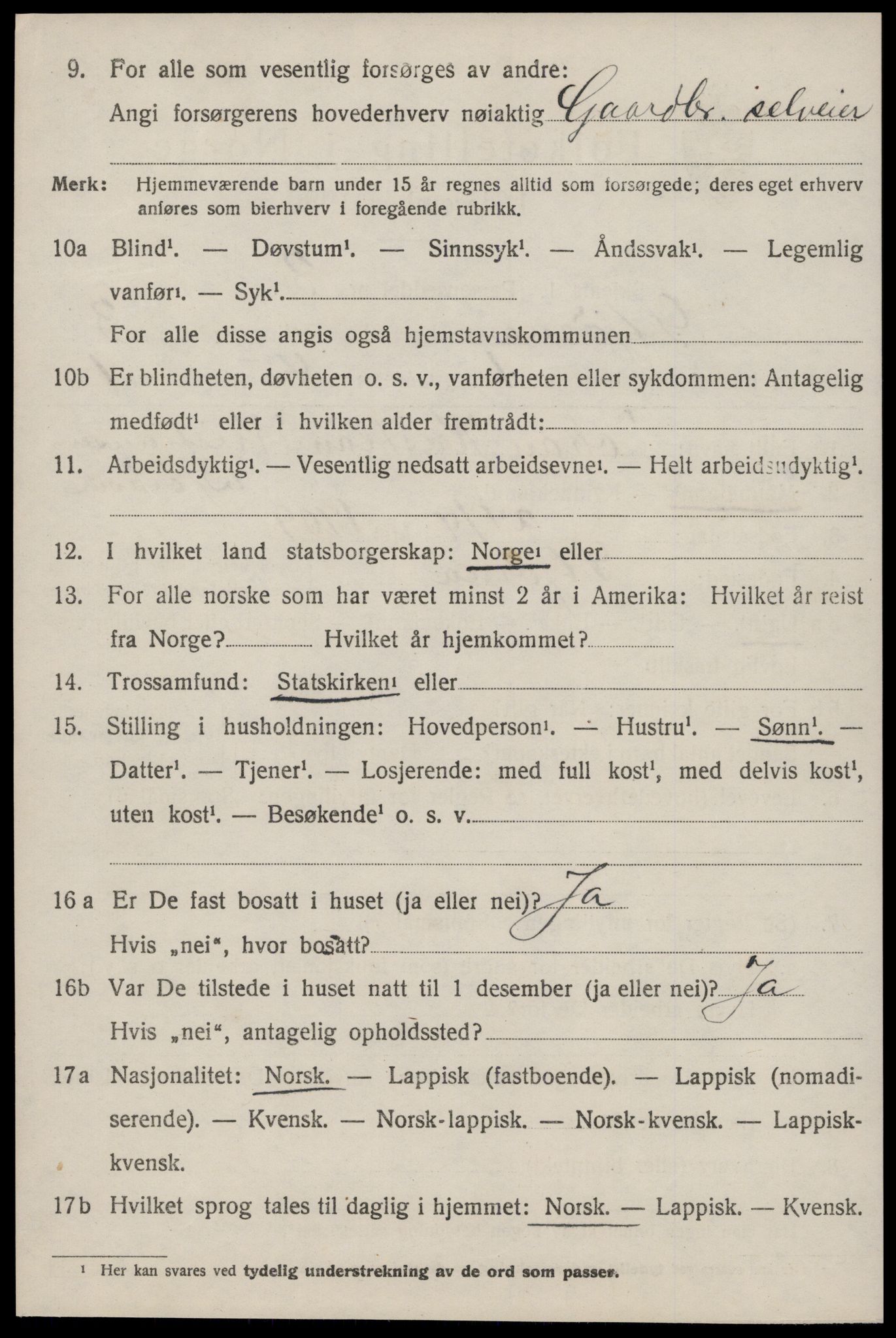 SAT, 1920 census for Stjørna, 1920, p. 2055