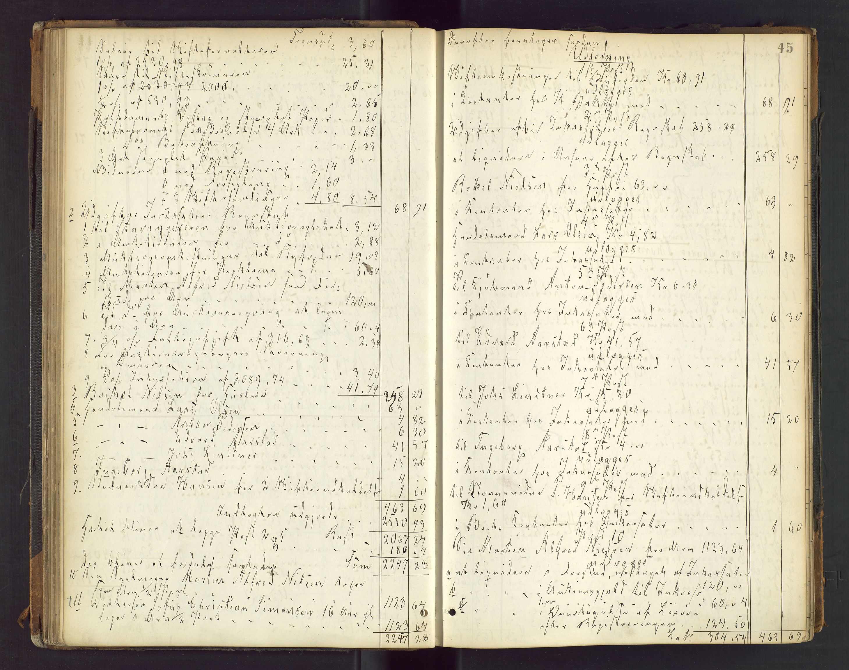 Stavanger byfogd, AV/SAST-A-101408/001/5/50/503BD/L0003: Skifteutlodningsprotokoll, 1878-1885, p. 45