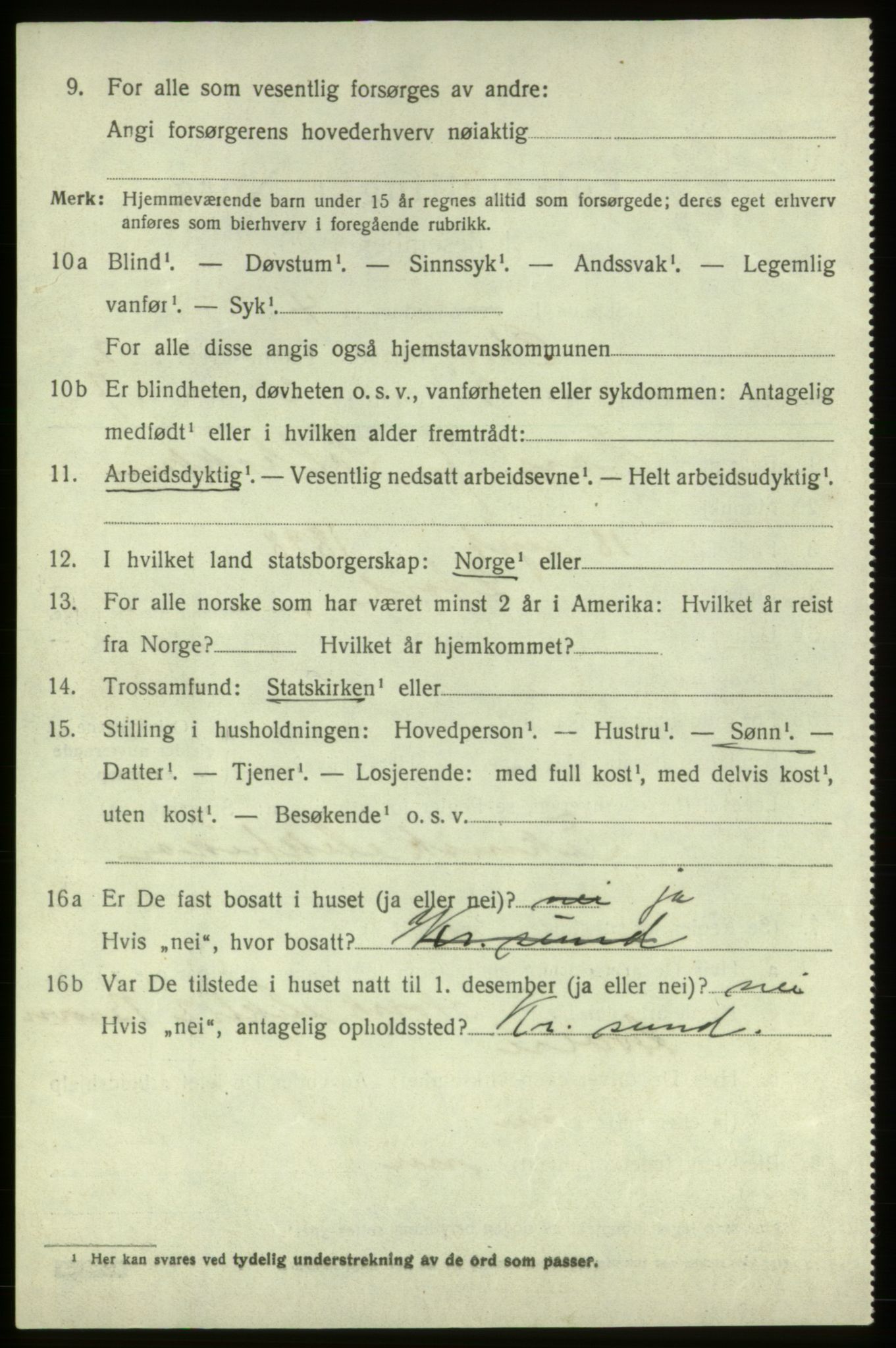 SAB, 1920 census for Stord, 1920, p. 1668