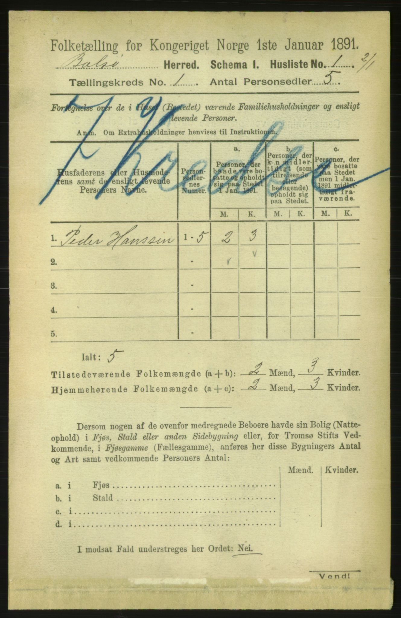 RA, 1891 census for 1544 Bolsøy, 1891, p. 32