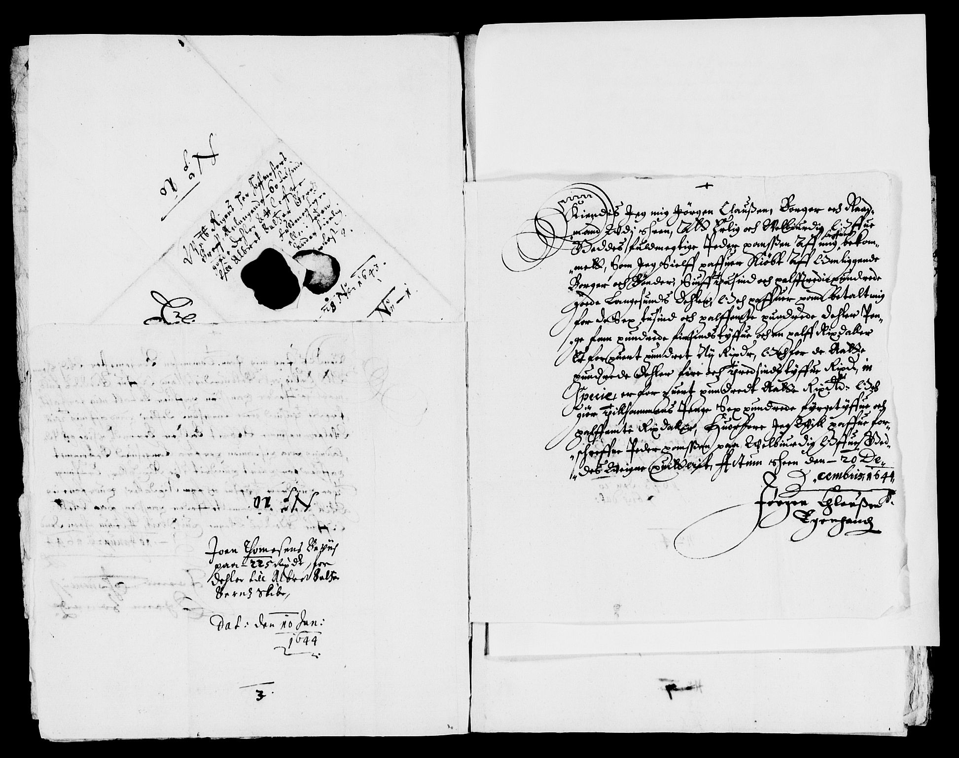 Rentekammeret inntil 1814, Reviderte regnskaper, Lensregnskaper, AV/RA-EA-5023/R/Rb/Rbp/L0028: Bratsberg len, 1642-1644