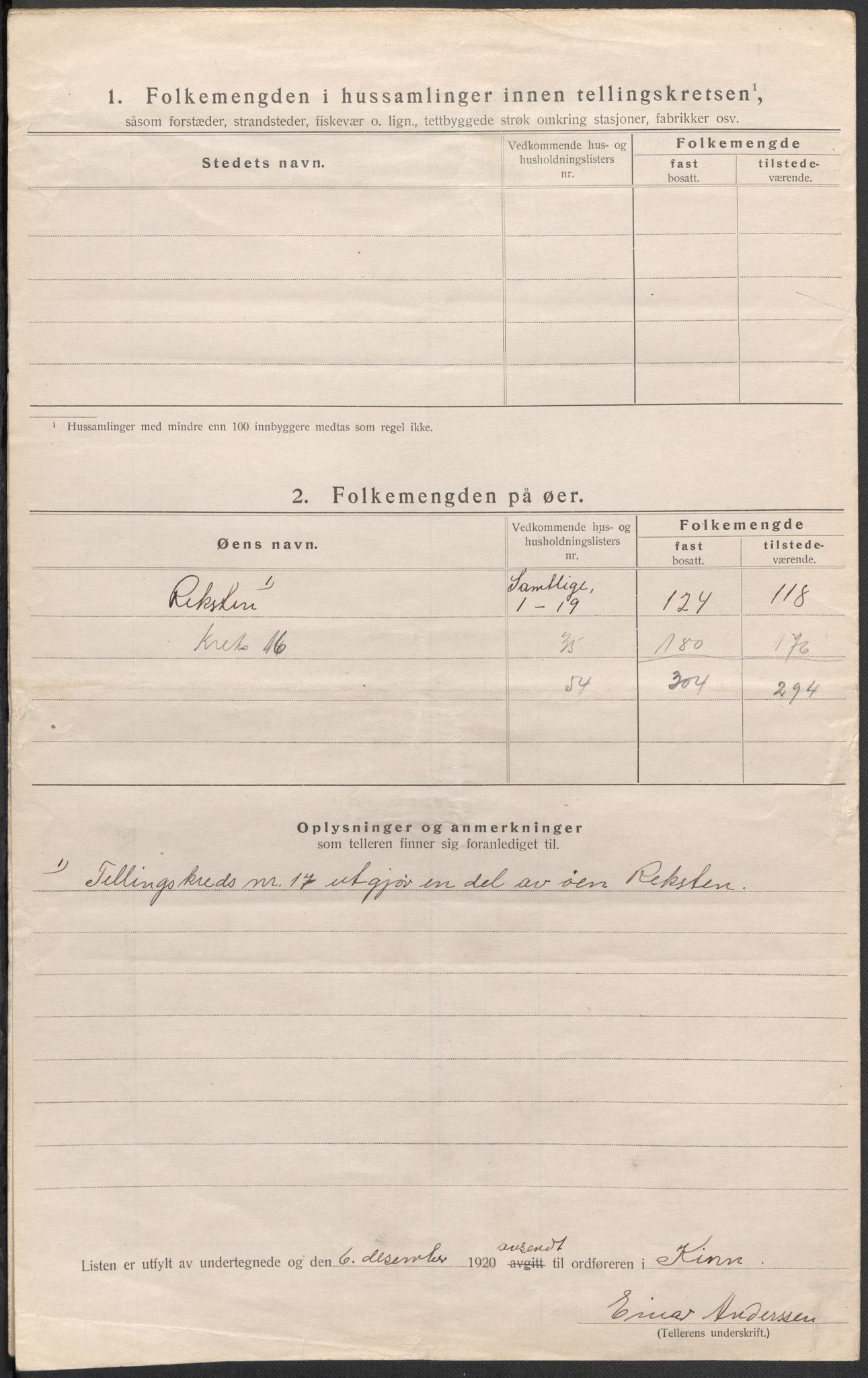 SAB, 1920 census for Kinn, 1920, p. 55