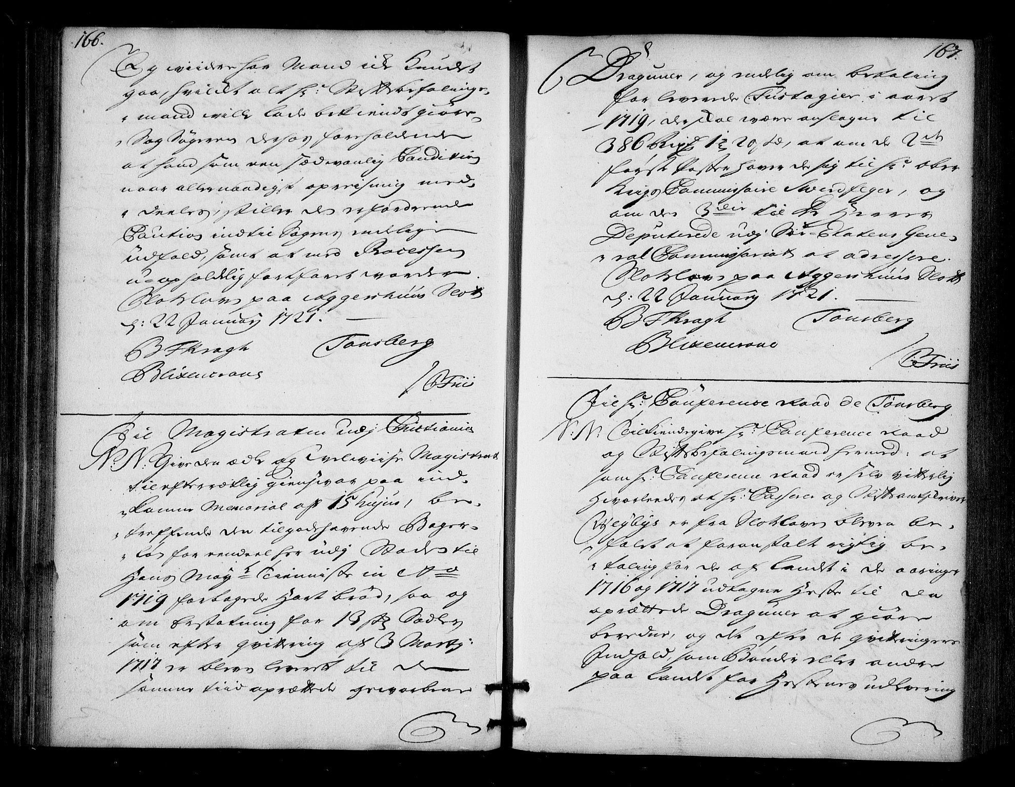 Stattholderembetet 1572-1771, AV/RA-EA-2870/Bd/L0013: Ordreprotokoll, 1720-1722, p. 166-167