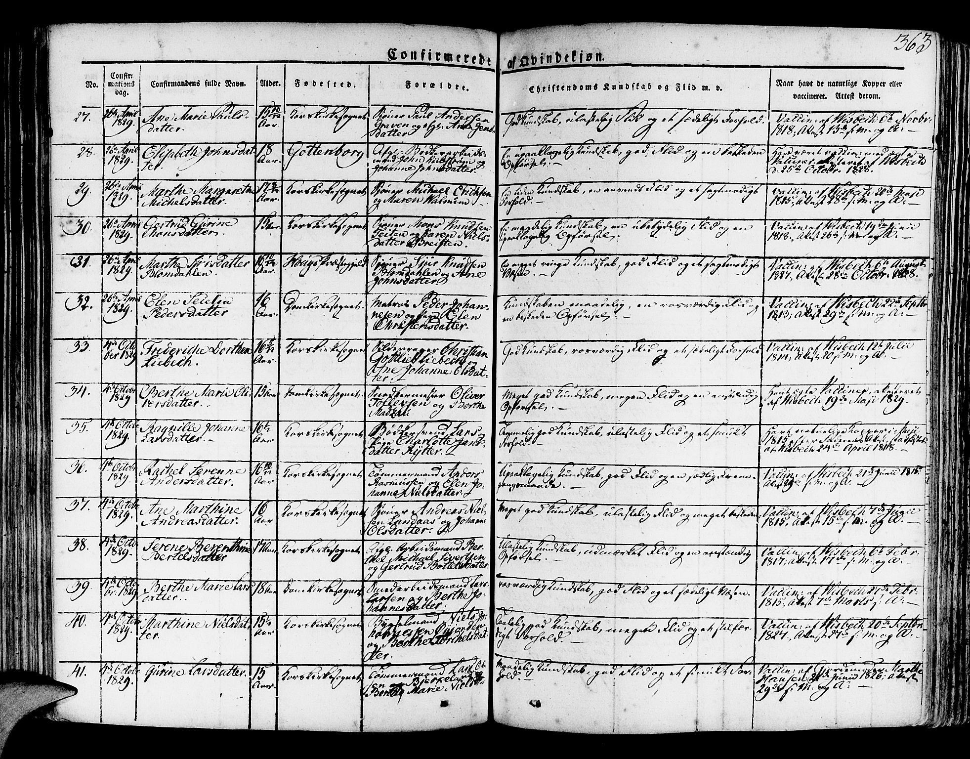 Korskirken sokneprestembete, AV/SAB-A-76101/H/Haa/L0014: Parish register (official) no. A 14, 1823-1835, p. 363