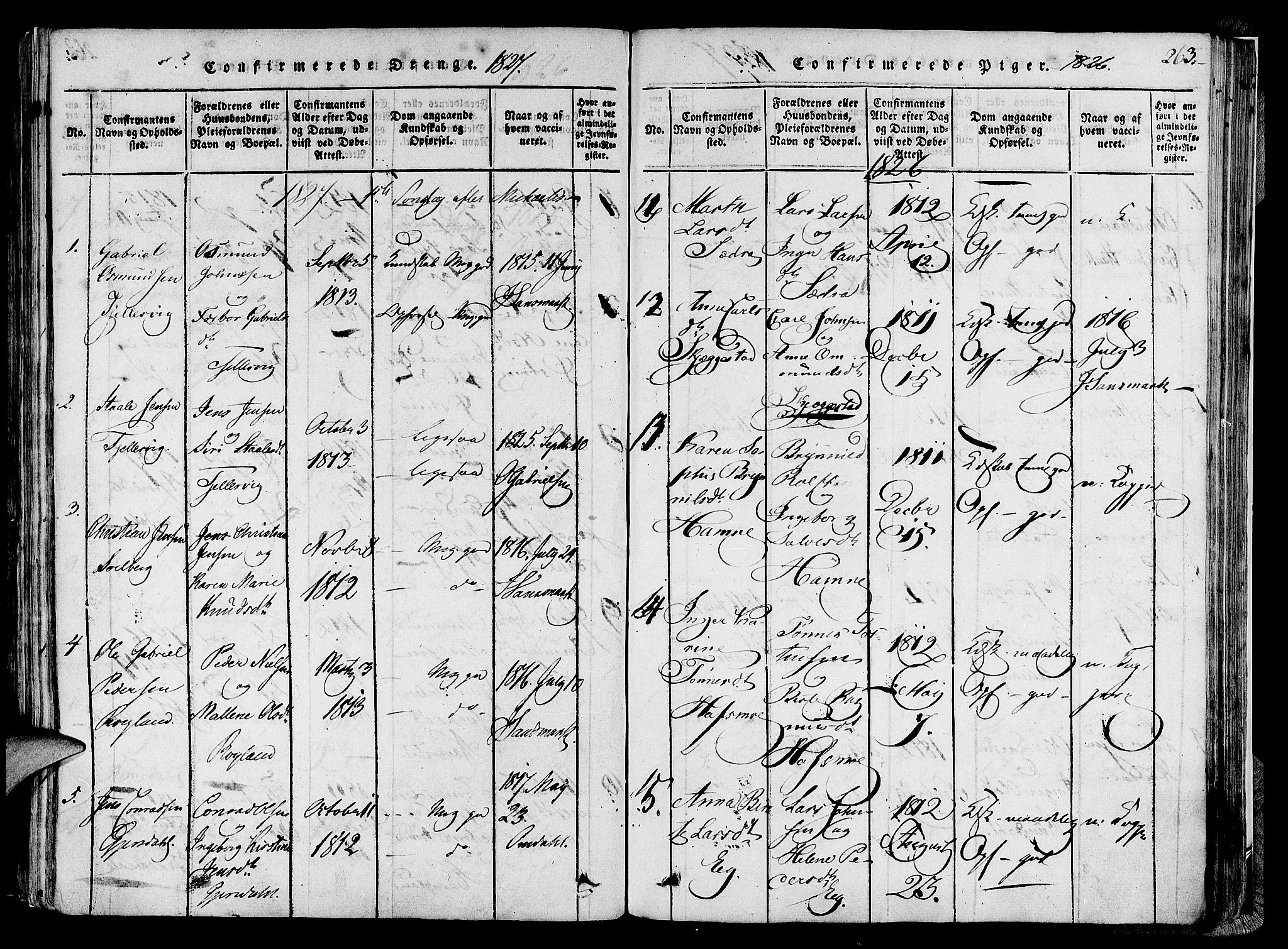 Lund sokneprestkontor, AV/SAST-A-101809/S06/L0005: Parish register (official) no. A 5, 1815-1833, p. 263