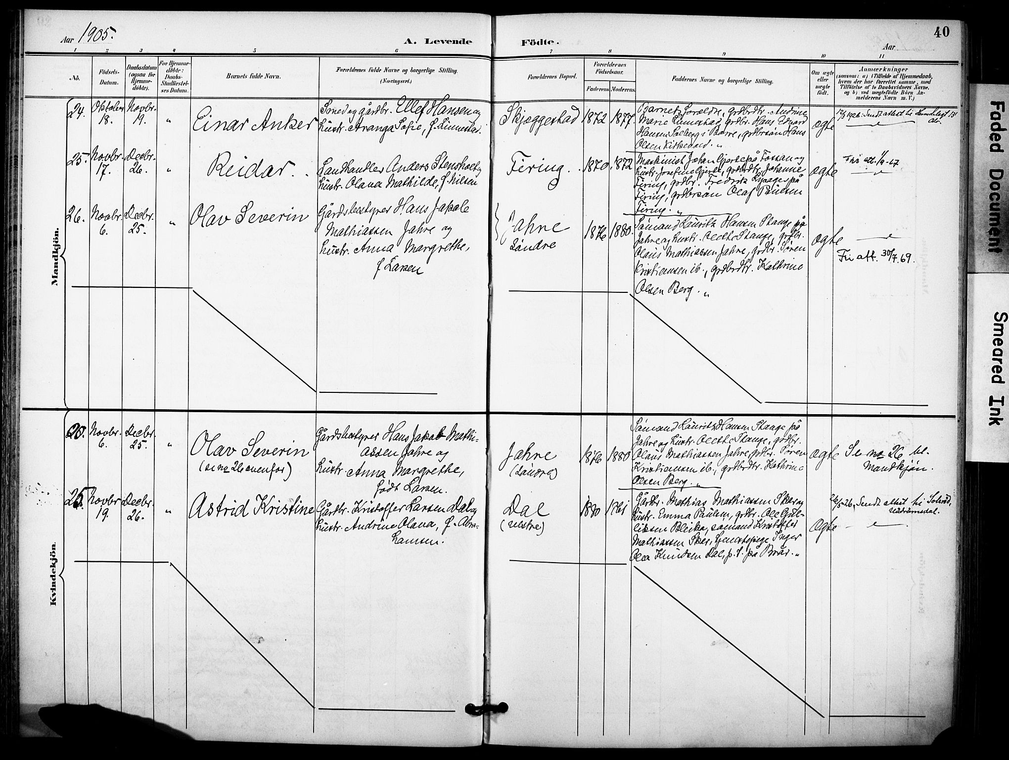 Ramnes kirkebøker, AV/SAKO-A-314/F/Fa/L0008: Parish register (official) no. I 8, 1896-1913, p. 40