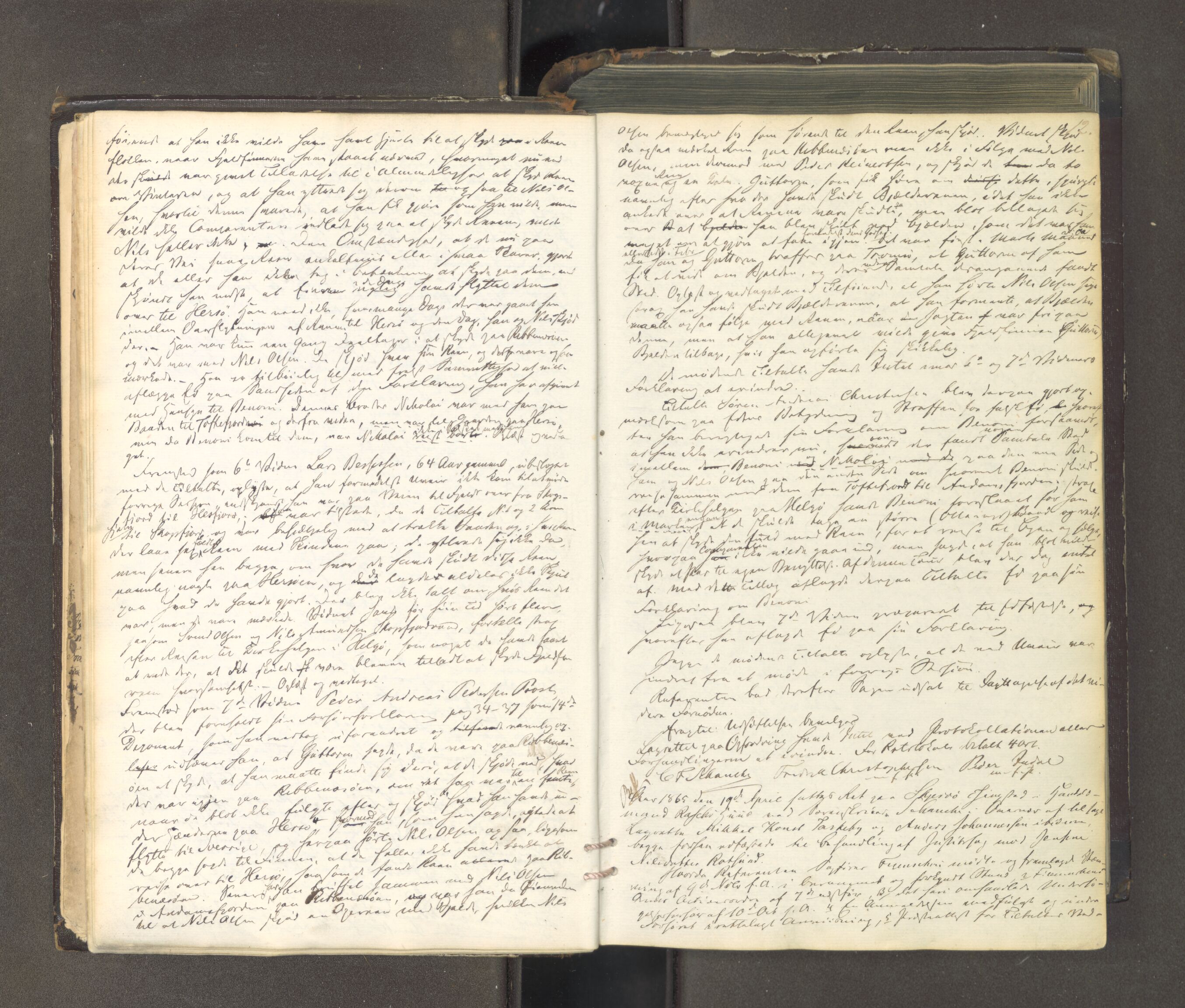 Tromsø sorenskriveri 1855-, AV/SATØ-S-0050/F/Fe/L0127: Ekstrarettsprotokoll med register, 1864-1870, p. 11b-12a