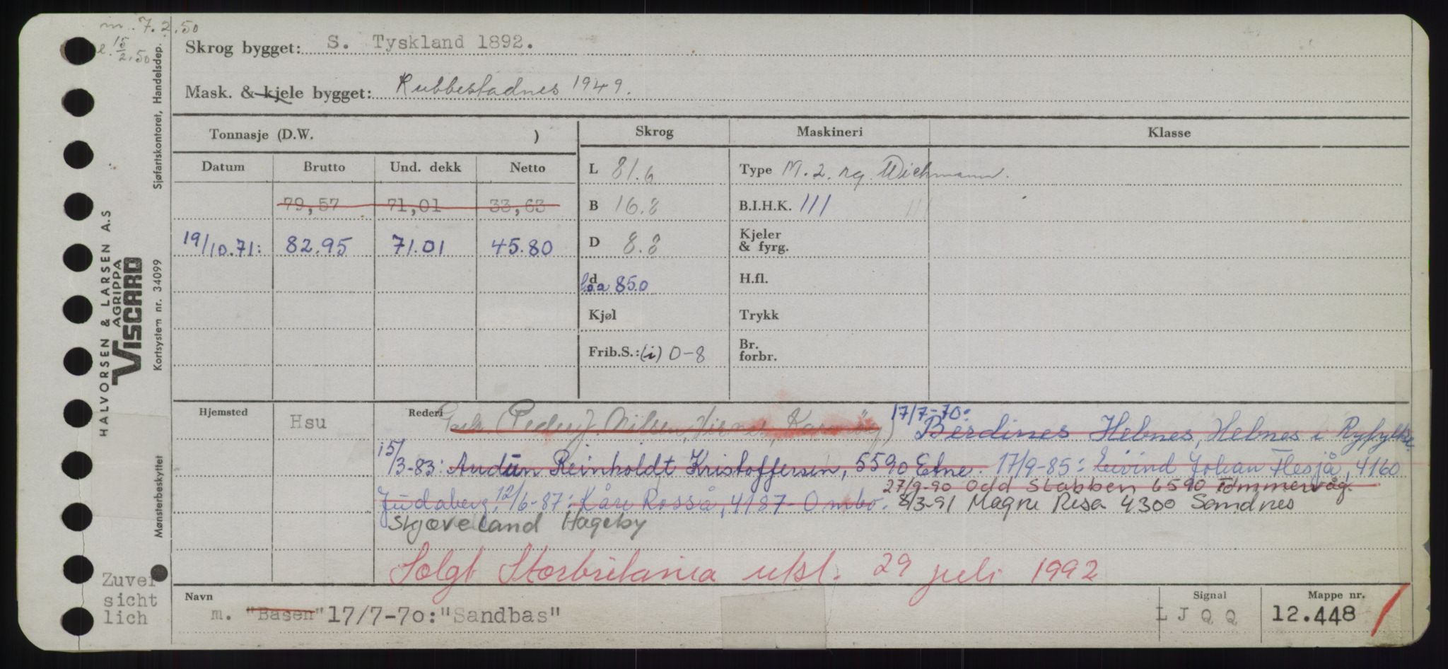 Sjøfartsdirektoratet med forløpere, Skipsmålingen, RA/S-1627/H/Hd/L0032: Fartøy, San-Seve, p. 45