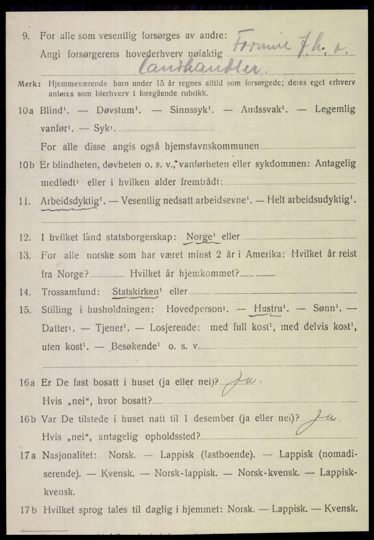 SAT, 1920 census for Brønnøy, 1920, p. 2887