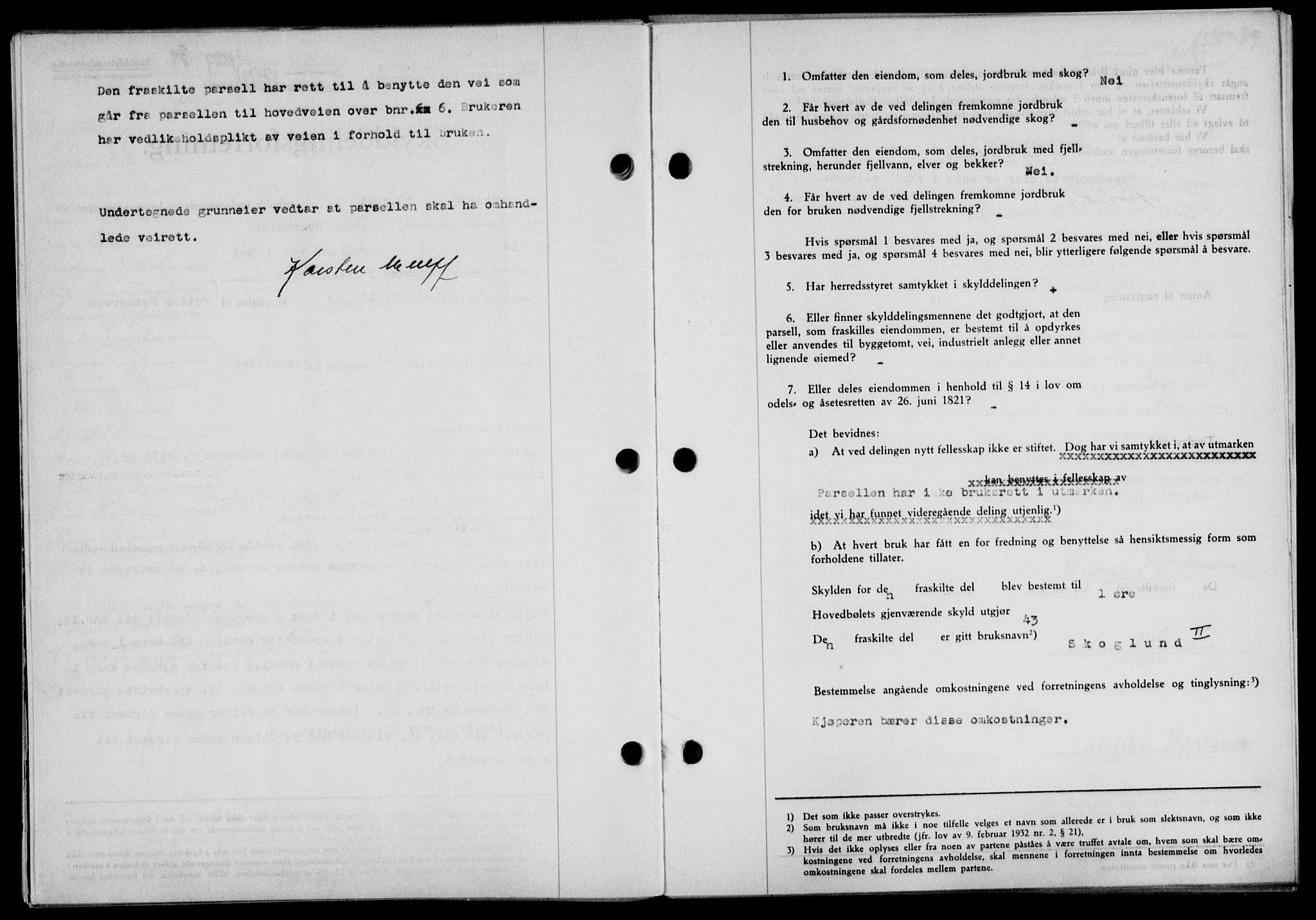 Lofoten sorenskriveri, SAT/A-0017/1/2/2C/L0006a: Mortgage book no. 6a, 1939-1939, Diary no: : 1537/1939