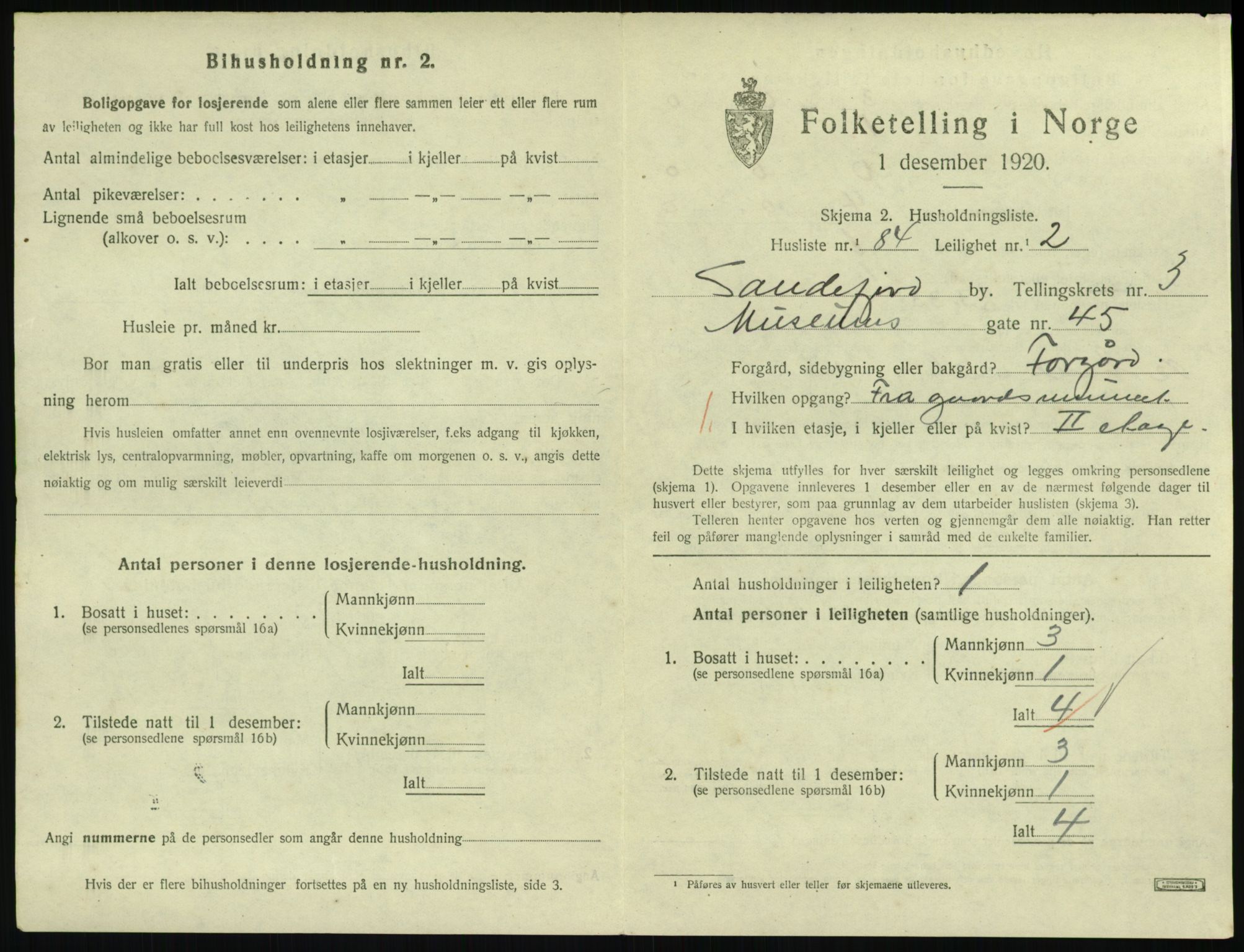 SAKO, 1920 census for Sandefjord, 1920, p. 2228