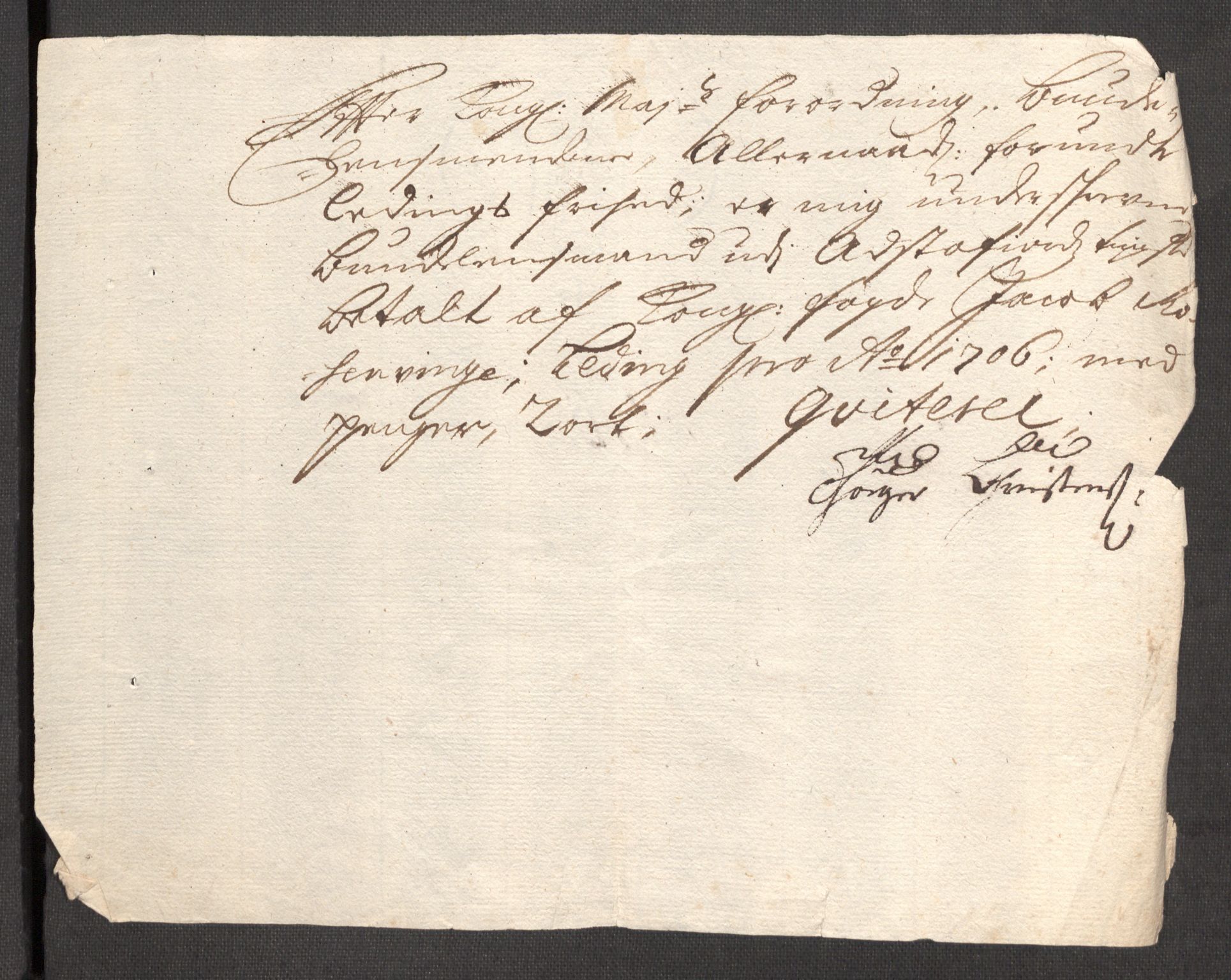 Rentekammeret inntil 1814, Reviderte regnskaper, Fogderegnskap, AV/RA-EA-4092/R68/L4756: Fogderegnskap Senja og Troms, 1705-1707, p. 259