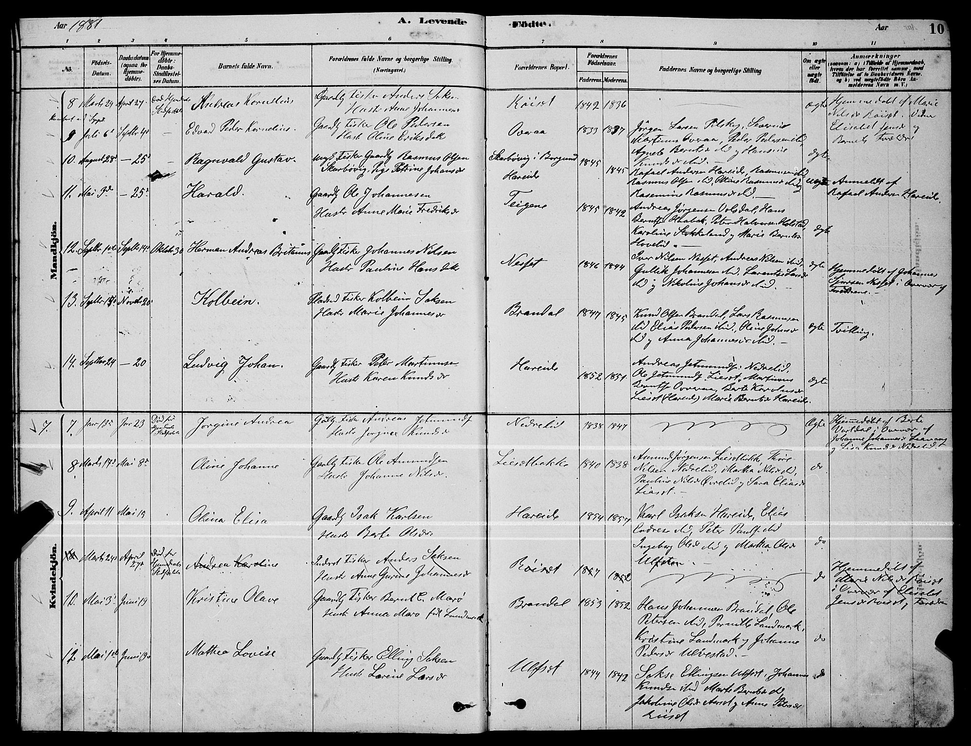 Ministerialprotokoller, klokkerbøker og fødselsregistre - Møre og Romsdal, AV/SAT-A-1454/510/L0125: Parish register (copy) no. 510C02, 1878-1900, p. 10