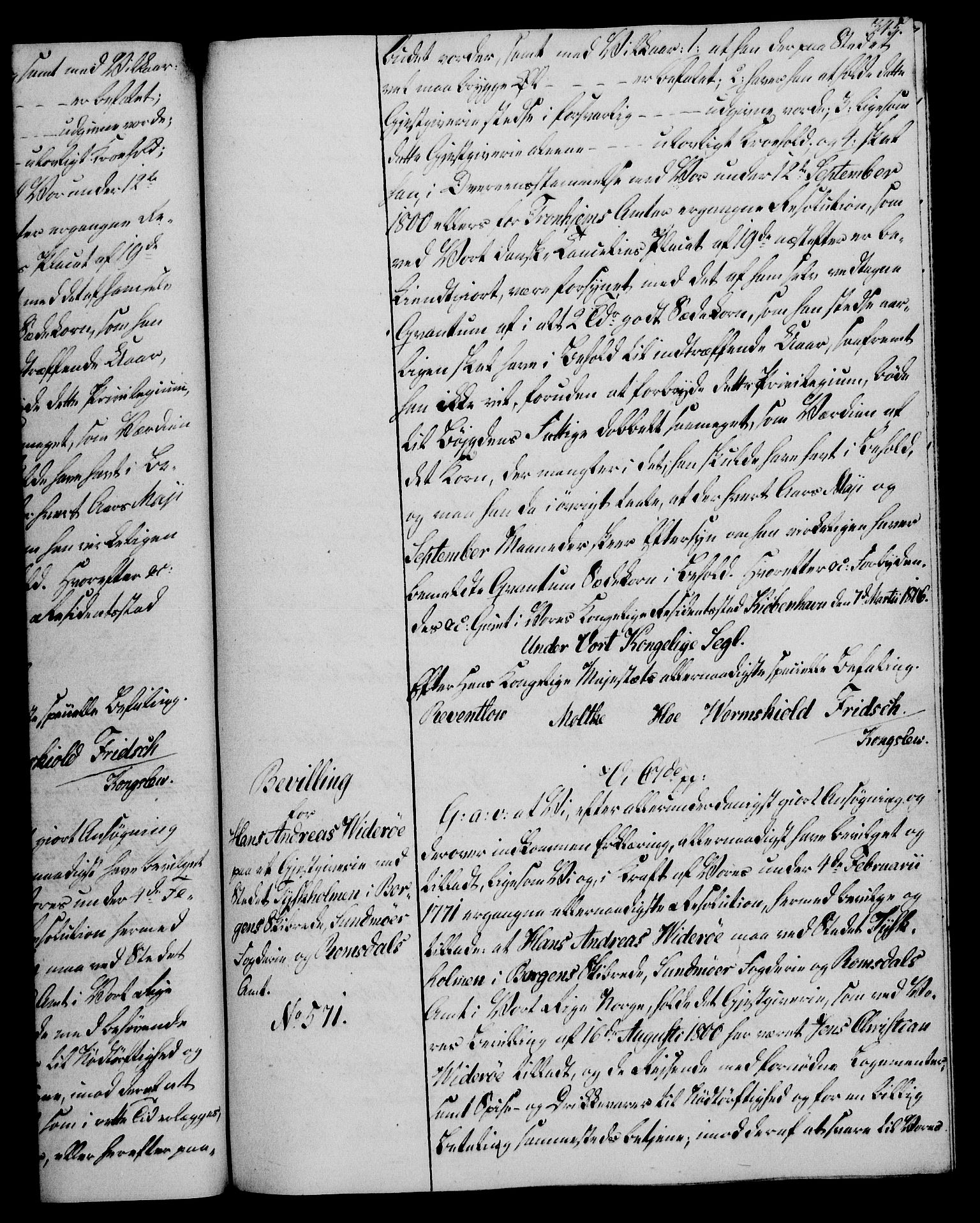 Rentekammeret, Kammerkanselliet, AV/RA-EA-3111/G/Gg/Gga/L0018: Norsk ekspedisjonsprotokoll med register (merket RK 53.18), 1804-1806, p. 345