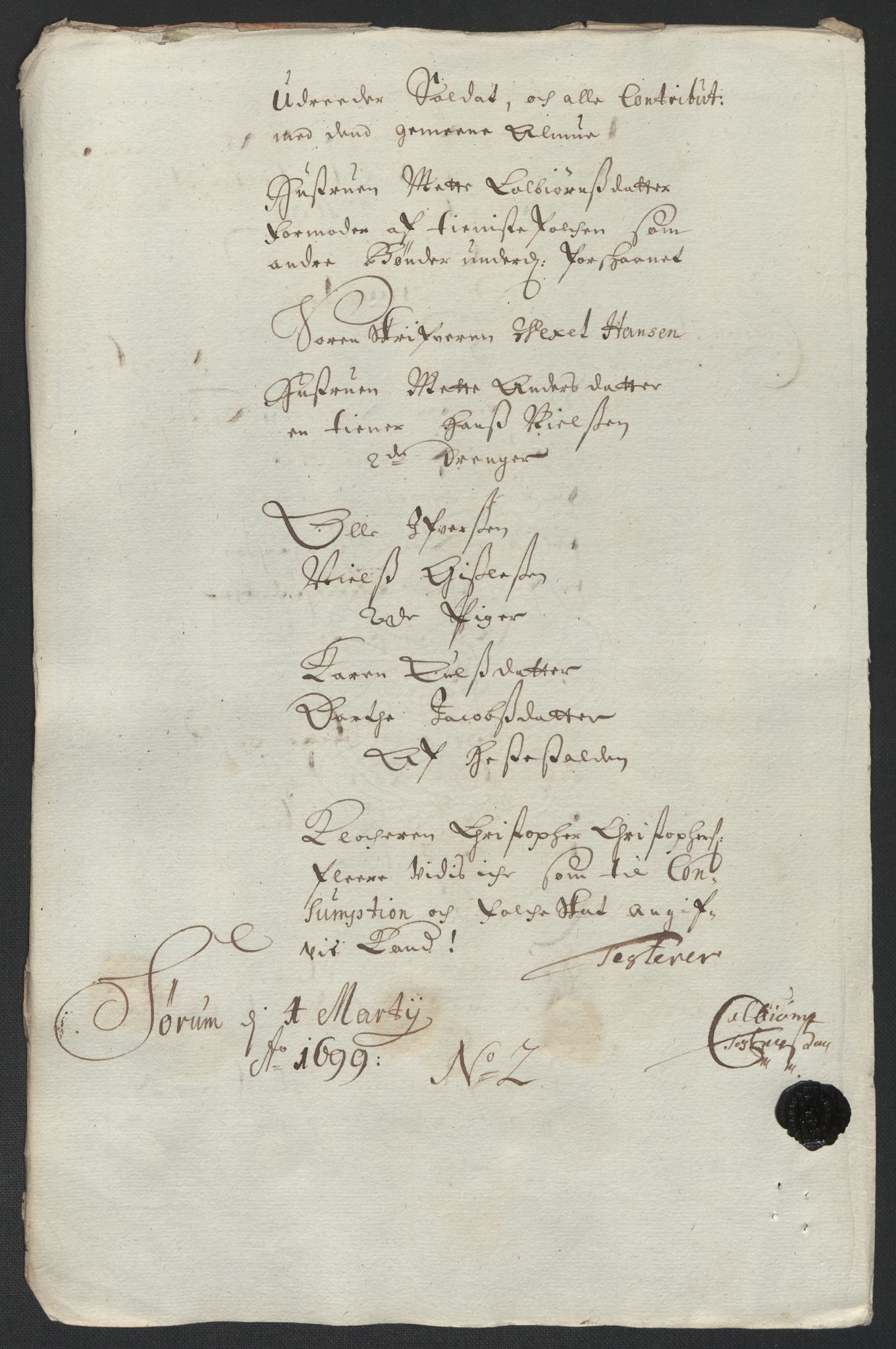 Rentekammeret inntil 1814, Reviderte regnskaper, Fogderegnskap, AV/RA-EA-4092/R11/L0582: Fogderegnskap Nedre Romerike, 1699, p. 169