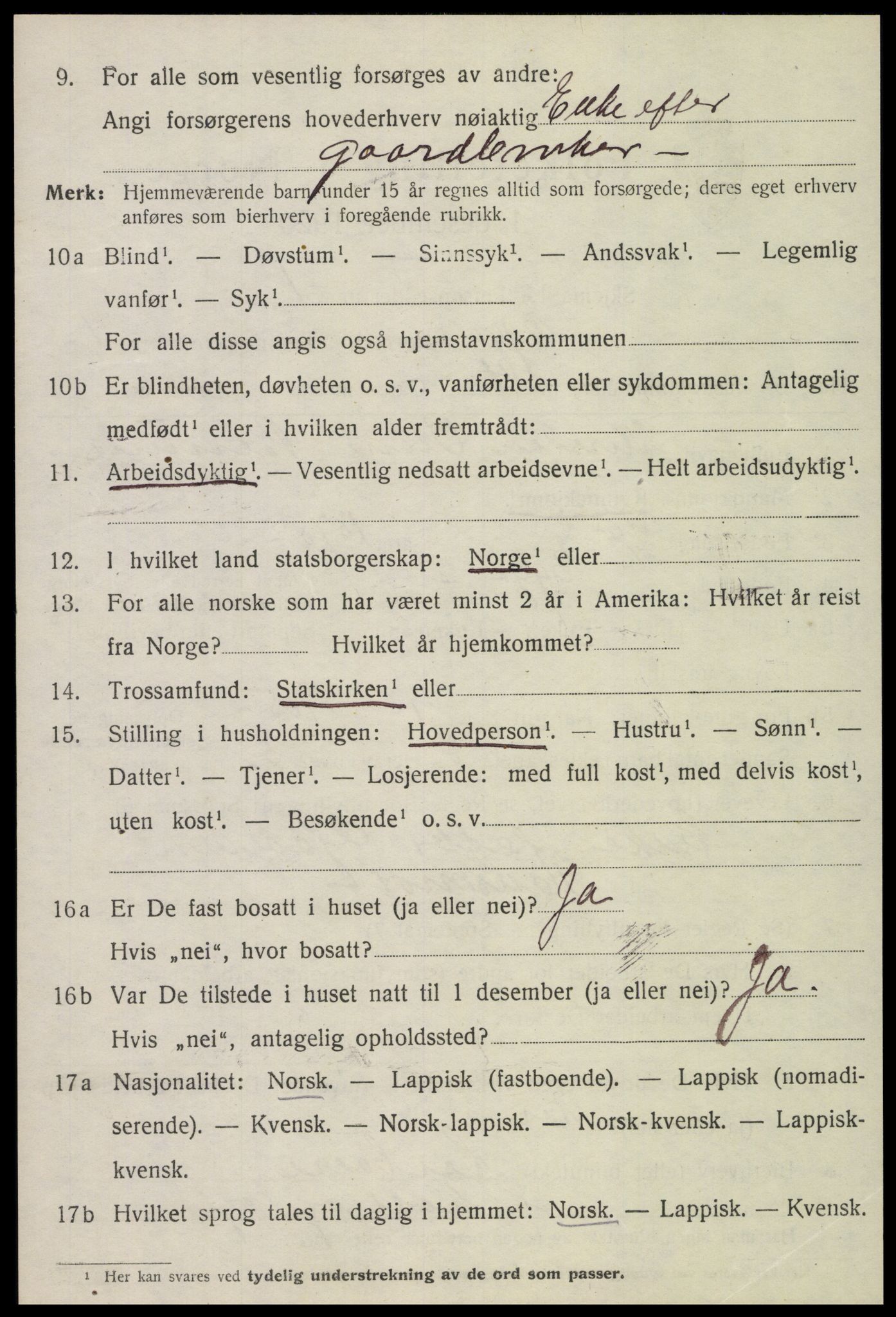 SAT, 1920 census for Egge, 1920, p. 593