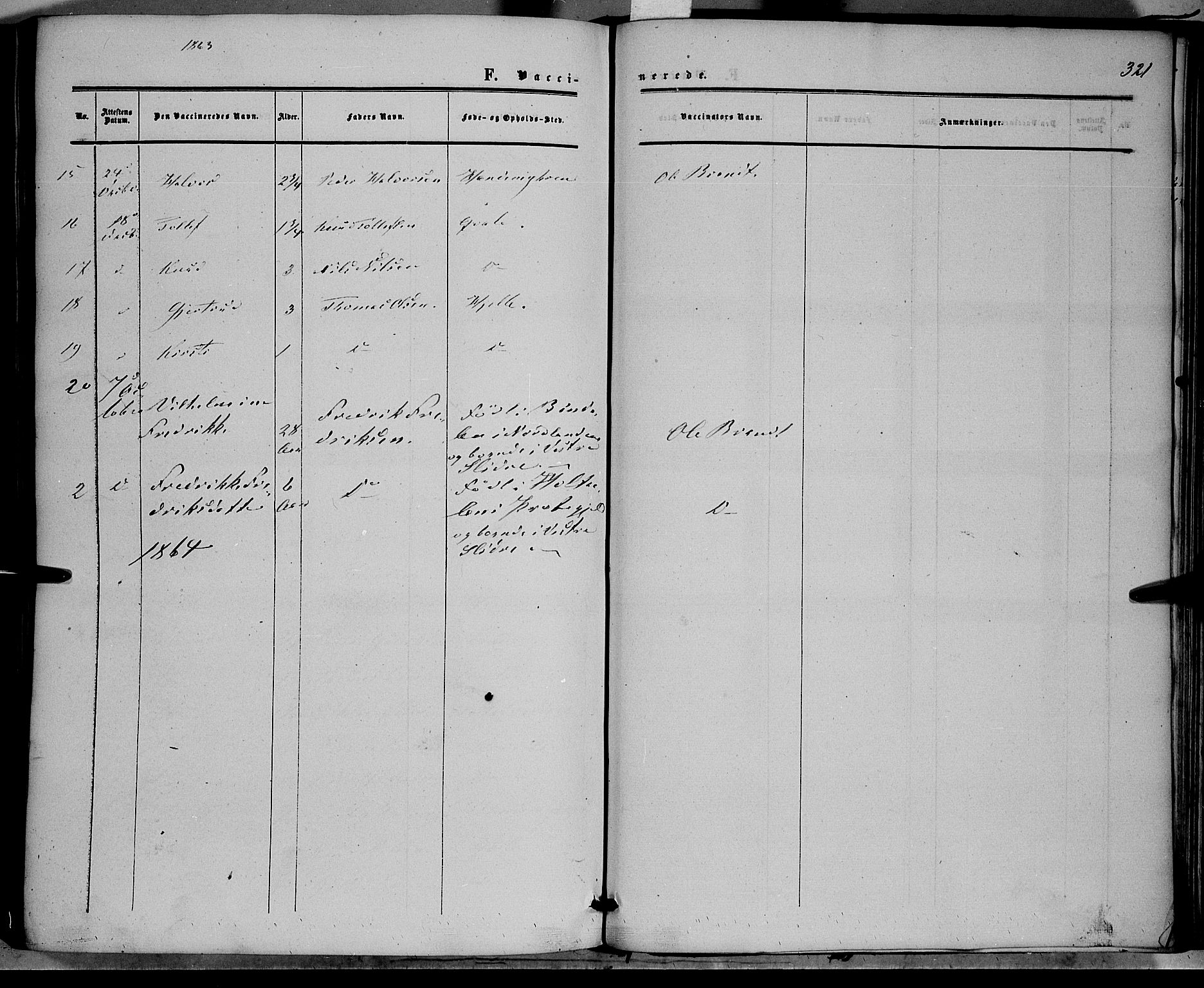 Vestre Slidre prestekontor, SAH/PREST-136/H/Ha/Haa/L0002: Parish register (official) no. 2, 1856-1864, p. 321