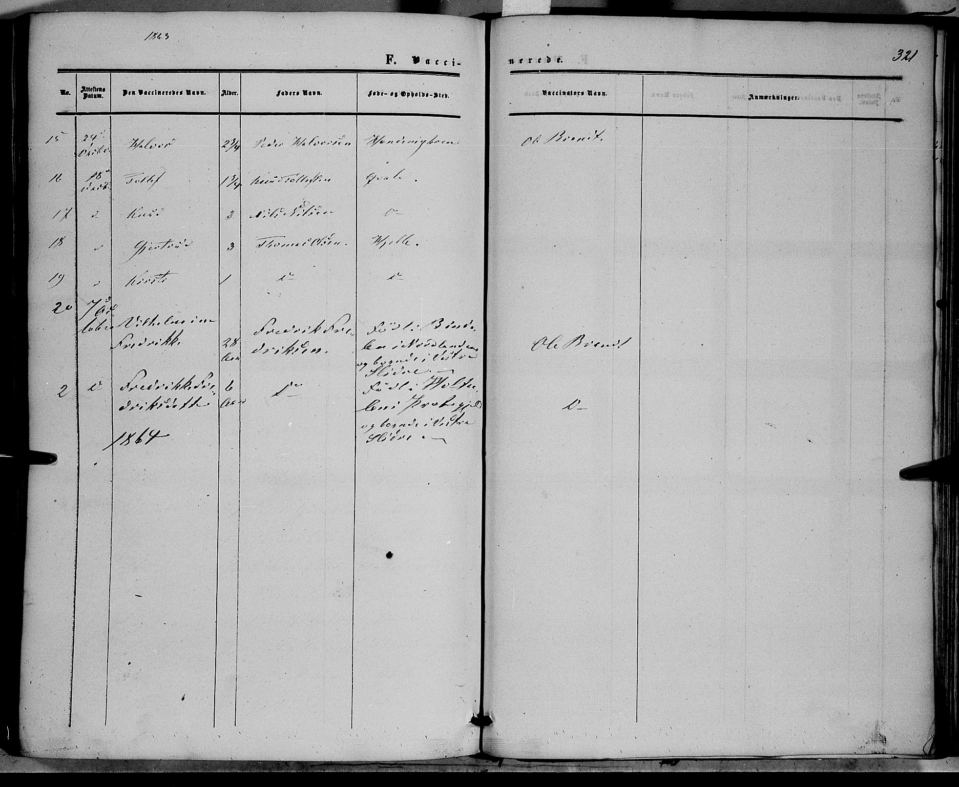 Vestre Slidre prestekontor, AV/SAH-PREST-136/H/Ha/Haa/L0002: Parish register (official) no. 2, 1856-1864, p. 321