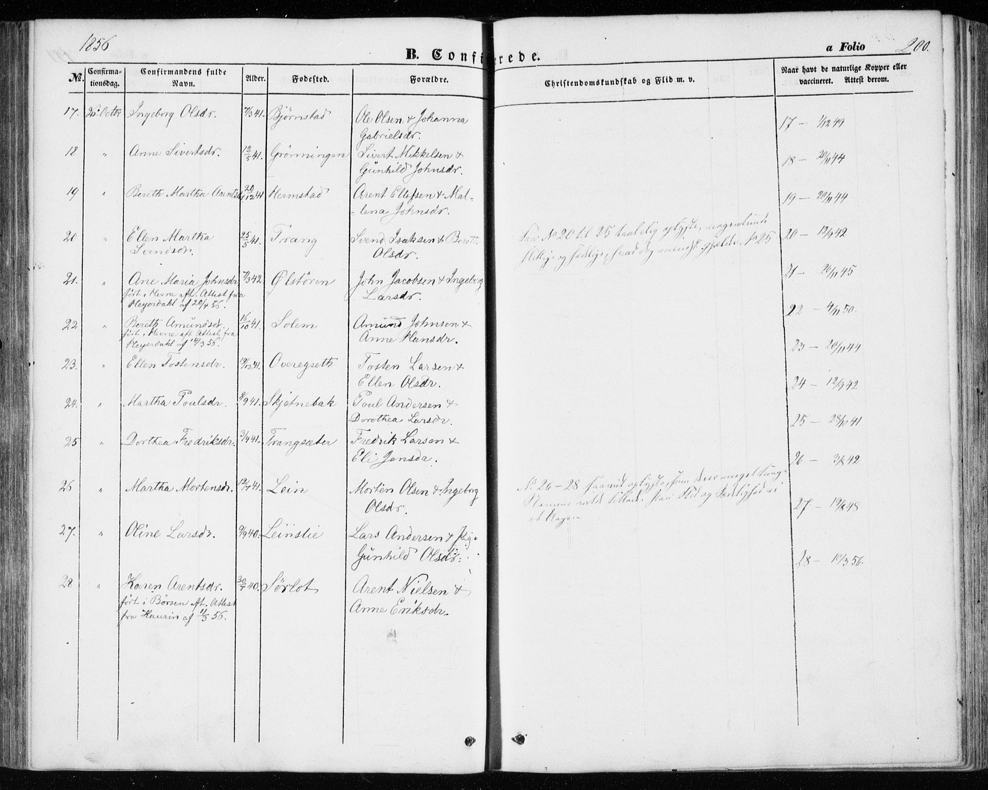 Ministerialprotokoller, klokkerbøker og fødselsregistre - Sør-Trøndelag, SAT/A-1456/646/L0611: Parish register (official) no. 646A09, 1848-1857, p. 200