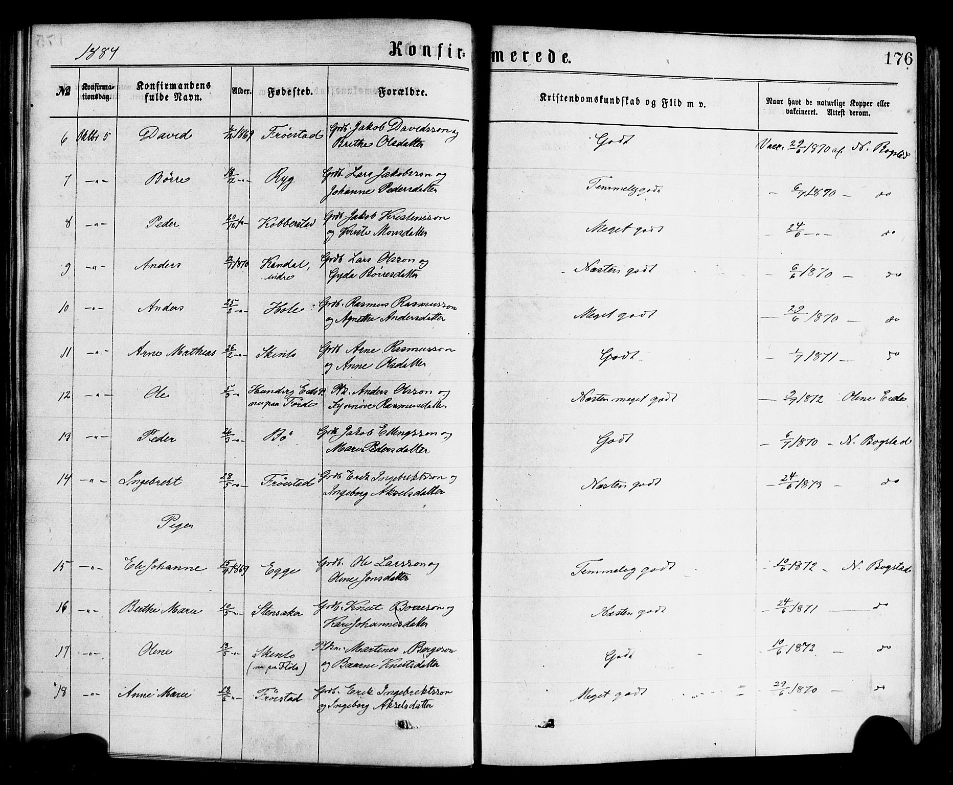 Gloppen sokneprestembete, AV/SAB-A-80101/H/Haa/Haac/L0001: Parish register (official) no. C 1, 1871-1886, p. 176