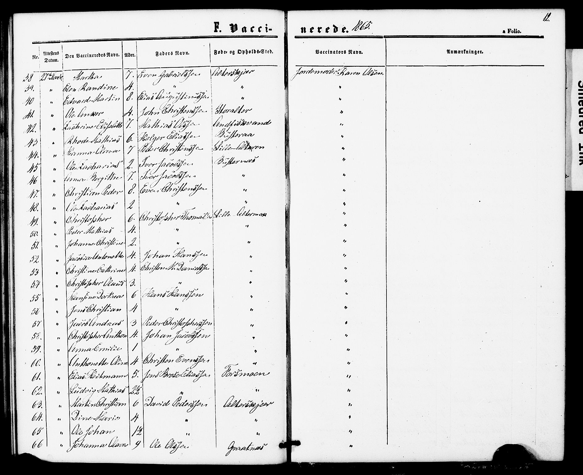 Ministerialprotokoller, klokkerbøker og fødselsregistre - Nordland, AV/SAT-A-1459/827/L0397: Parish register (official) no. 827A09, 1862-1876, p. 12