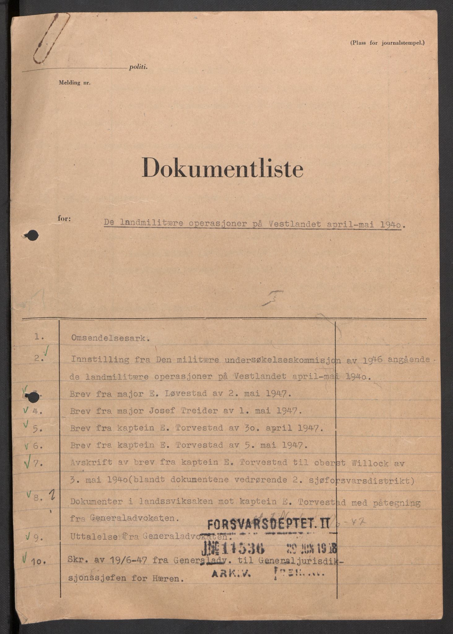 Forsvaret, Forsvarets krigshistoriske avdeling, RA/RAFA-2017/Y/Yb/L0101: II-C-11-402  -  4. Divisjon., 1946-1948, p. 2