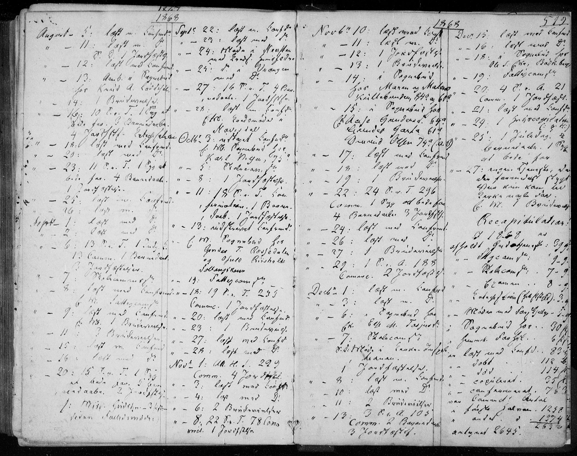 Øyestad sokneprestkontor, AV/SAK-1111-0049/F/Fa/L0015: Parish register (official) no. A 15, 1857-1873, p. 519