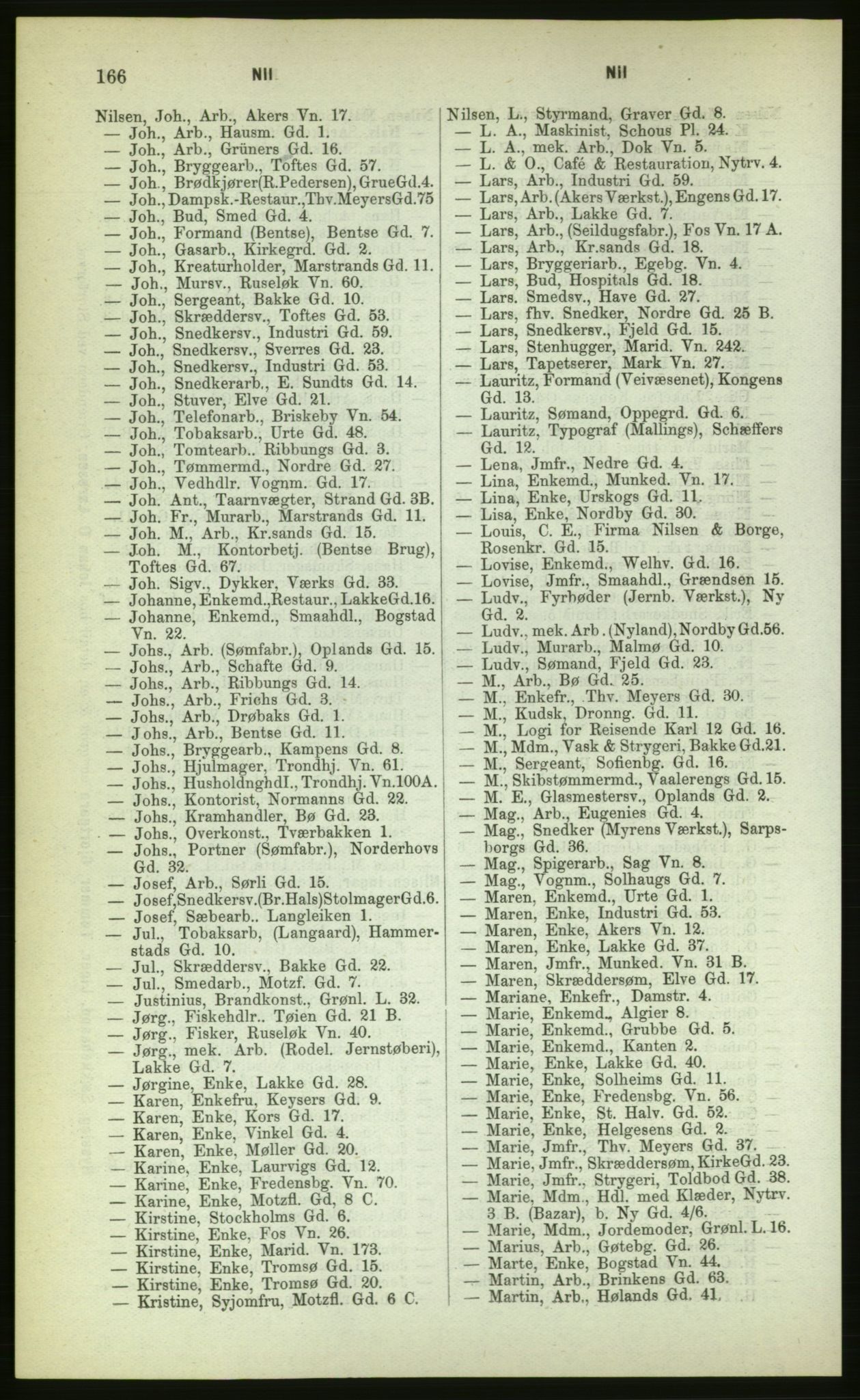 Kristiania/Oslo adressebok, PUBL/-, 1883, p. 166