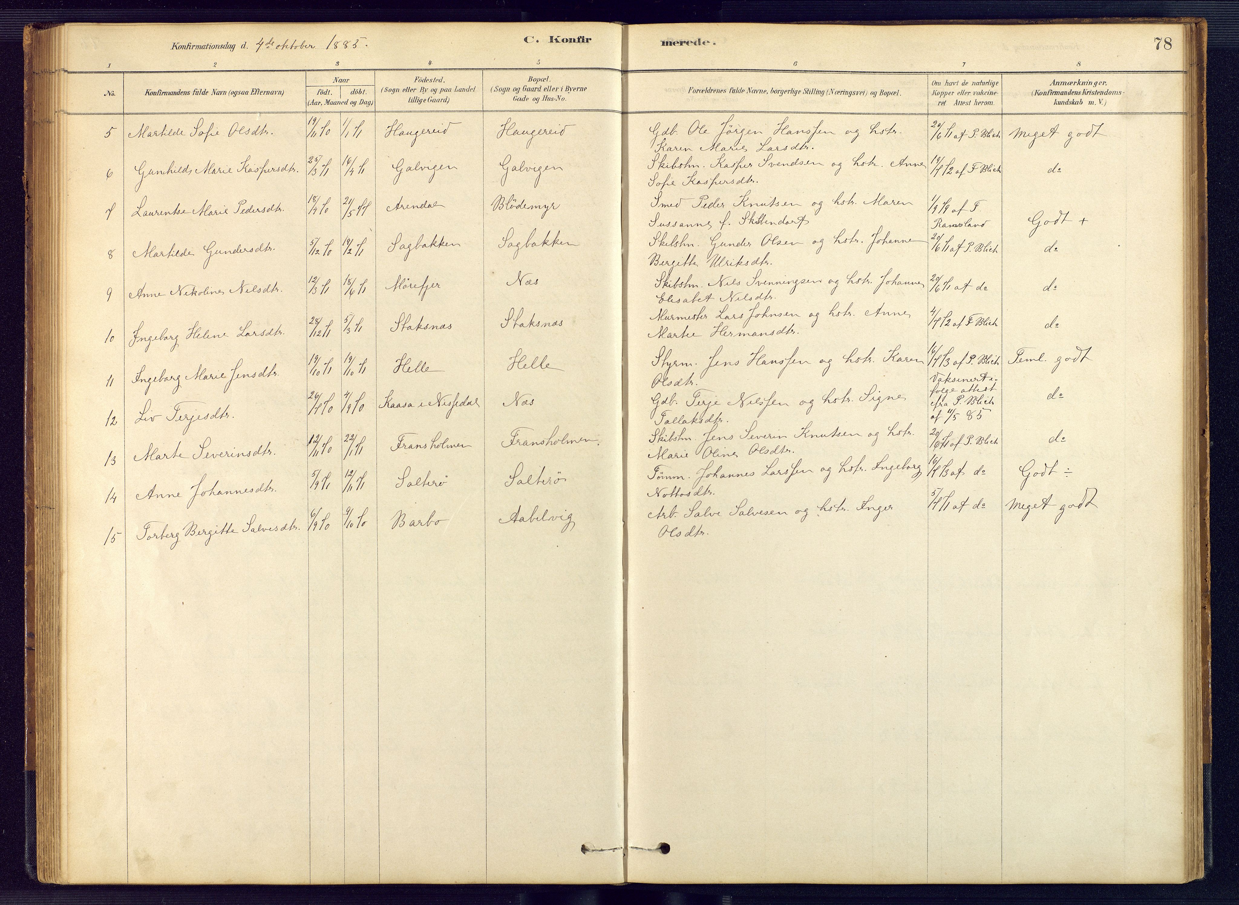 Austre Moland sokneprestkontor, SAK/1111-0001/F/Fb/Fbb/L0001: Parish register (copy) no. B 1, 1878-1904, p. 78