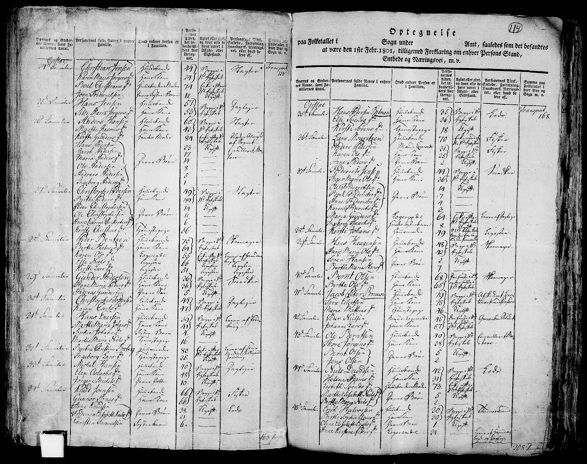 RA, 1801 census for 0218cM Oslo, 1801, p. 113b-114a